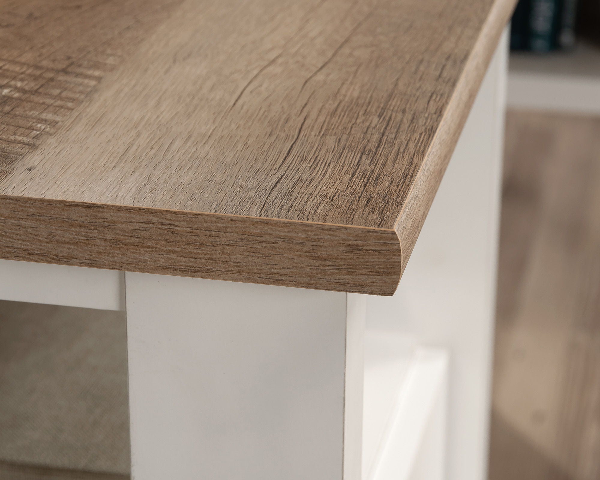 L-Shaped Home Office Desk in Soft White