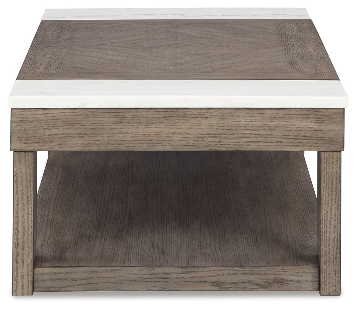 Loyaska - Lift Top Cocktail Table - Grayish Brown / White