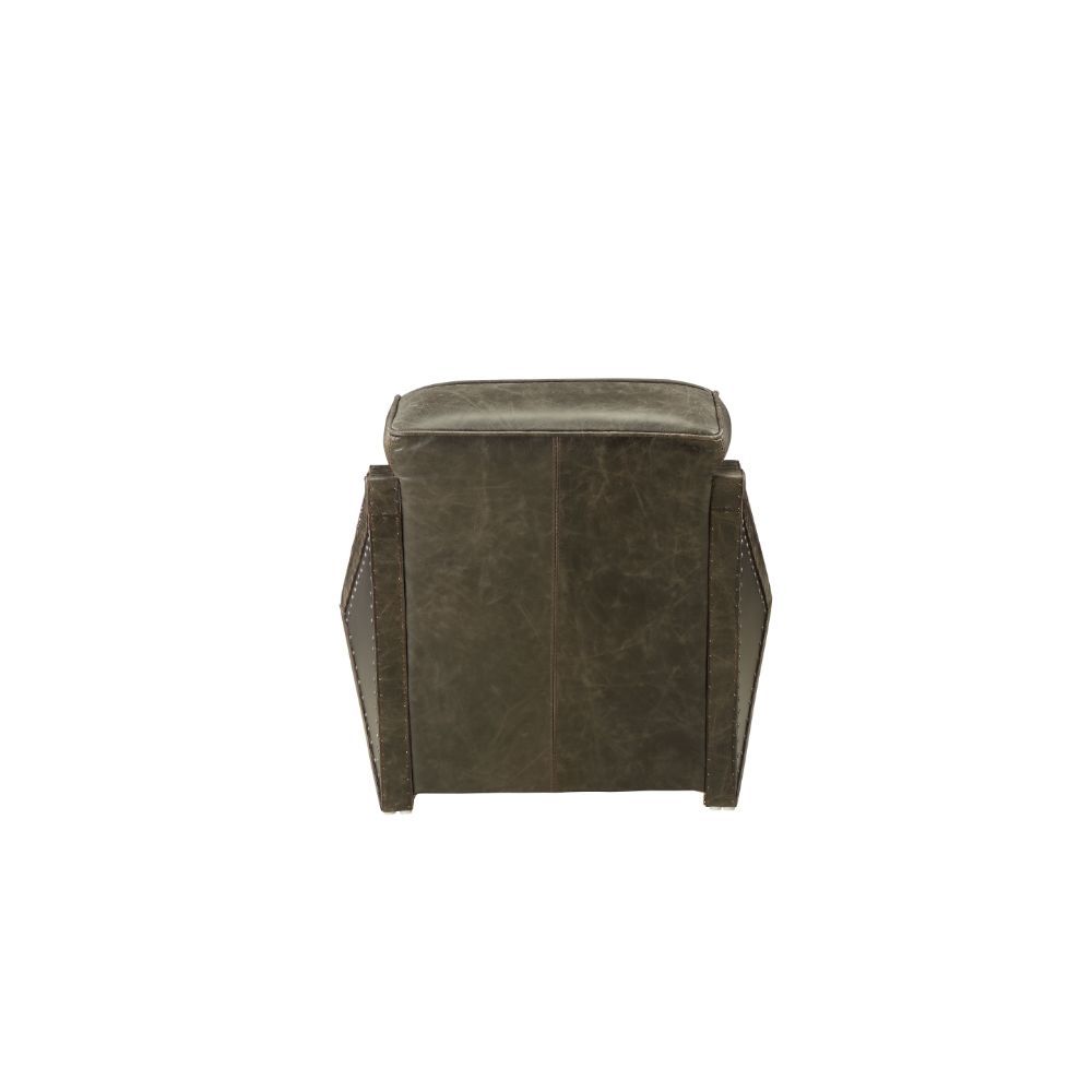 ACME Winchester - Chair - Aluminum & Distress Espresso Top Grain Leather | Meri Furniture