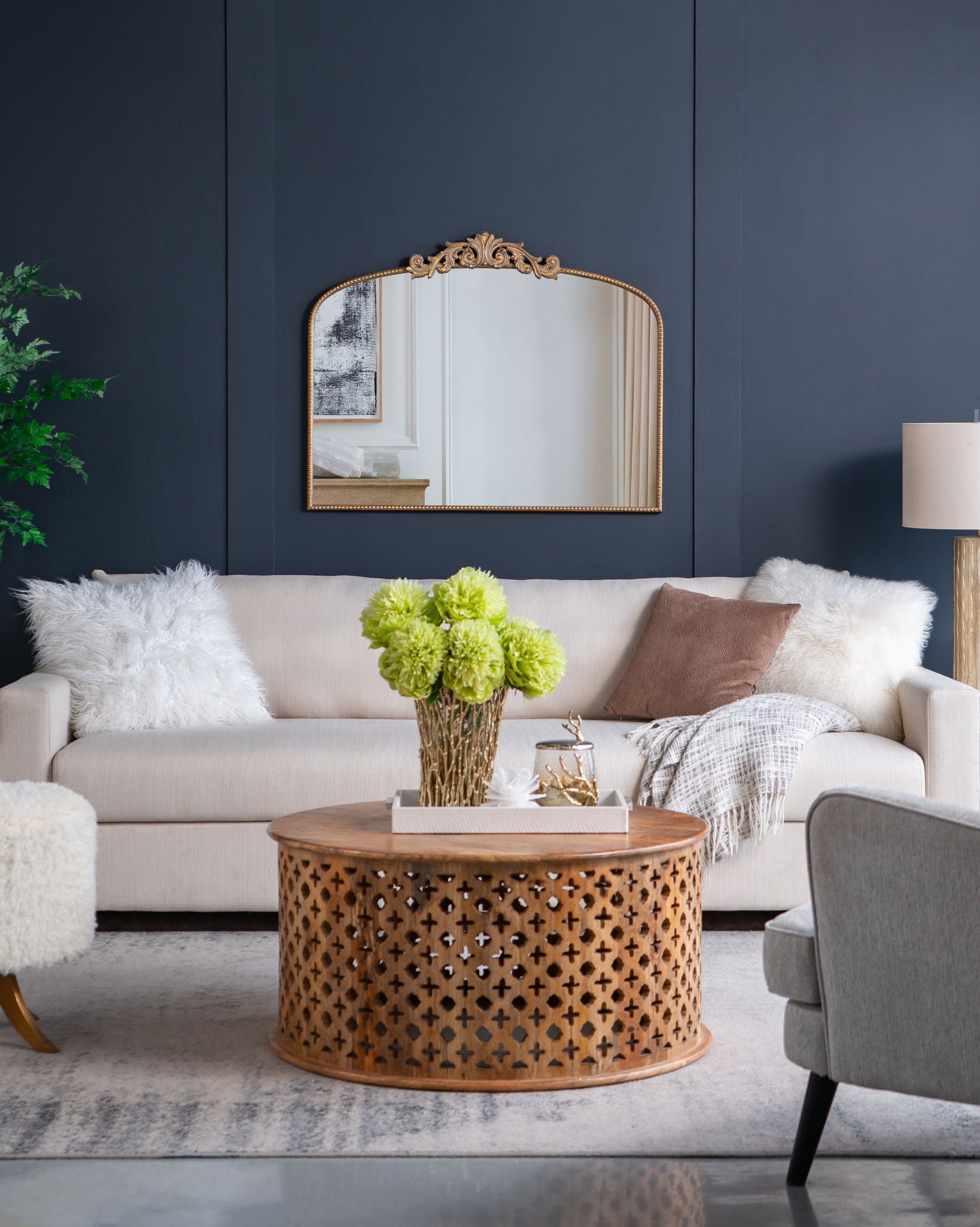 Arch Mirror, Baroque Inspired Wall Decor For Bathroom, Bedroom, Living Room