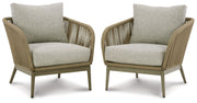 Signature Design by Ashley® Swiss Valley - Beige - Lounge Chair W/Cushion (Set of 2) | Meri Furniture