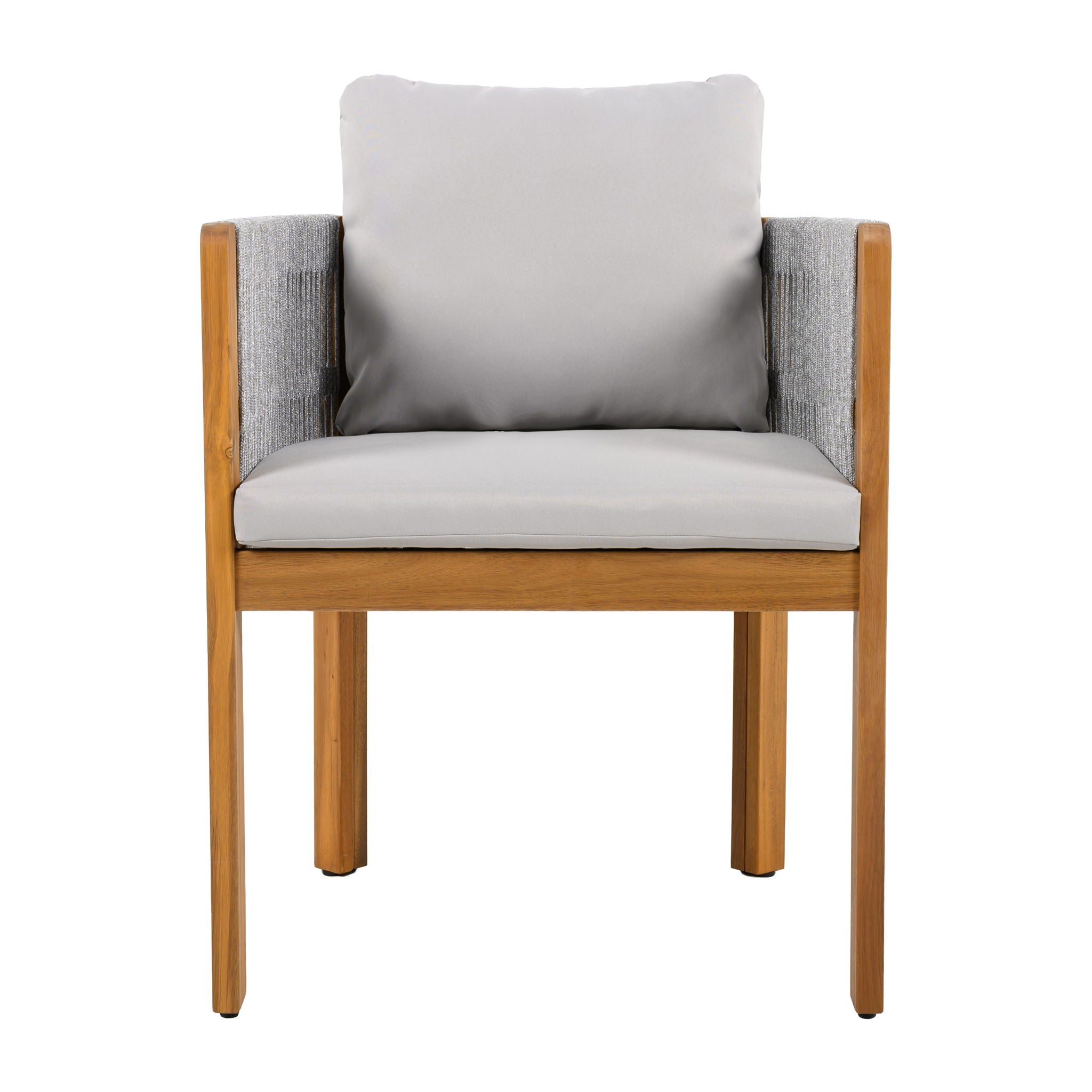 Outdoor Dining Chairs With Rope Handles (Set of 2)