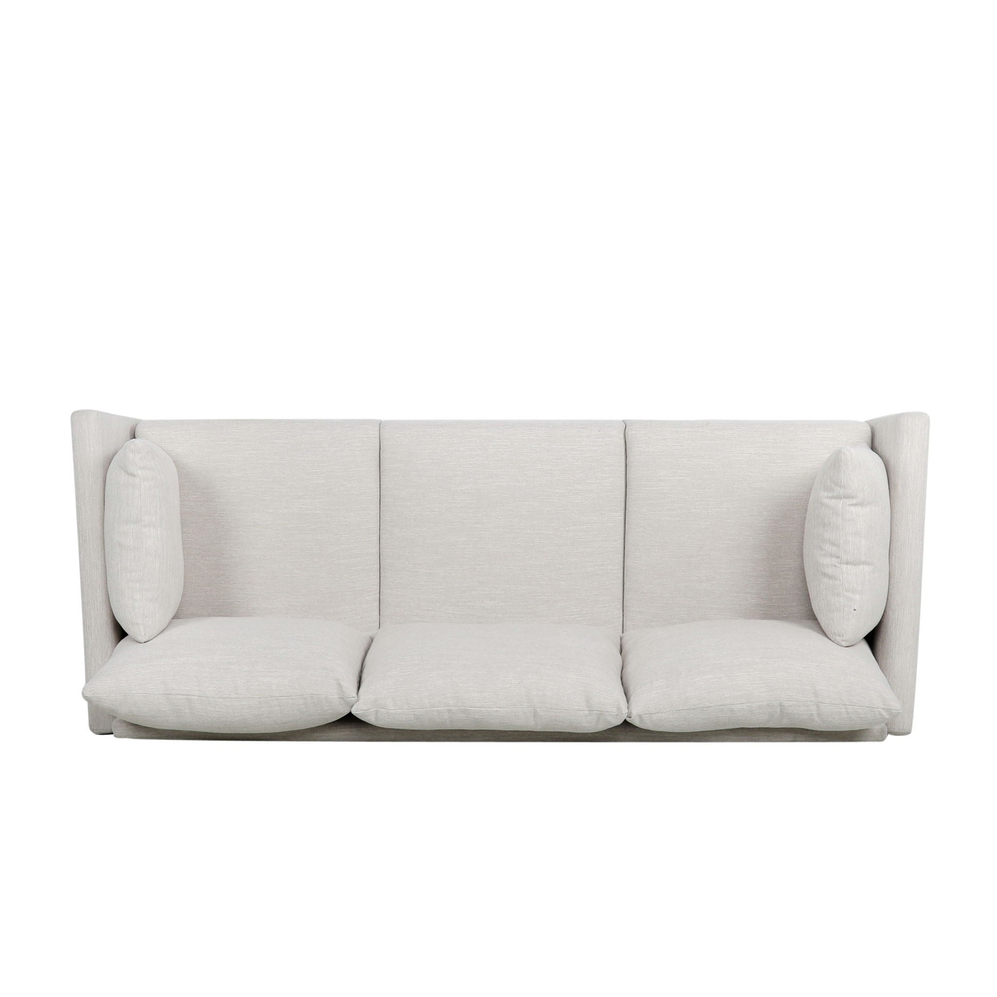 Diaphanous - Upholstered 3 Seater Sofa With 2 Accent Pillows And Wood Legs