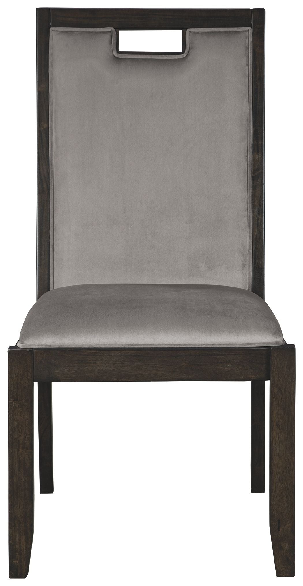 Signature Design by Ashley® Hyndell - Gray / Dark Brown - Dining Uph Side Chair (Set of 2) | Meri Furniture