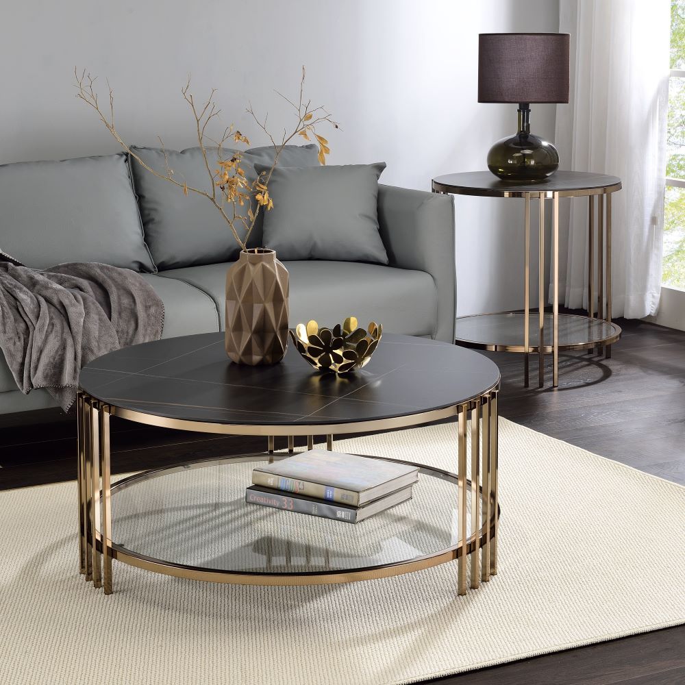 ACME Zaidee - End Table - Gold | Meri Furniture