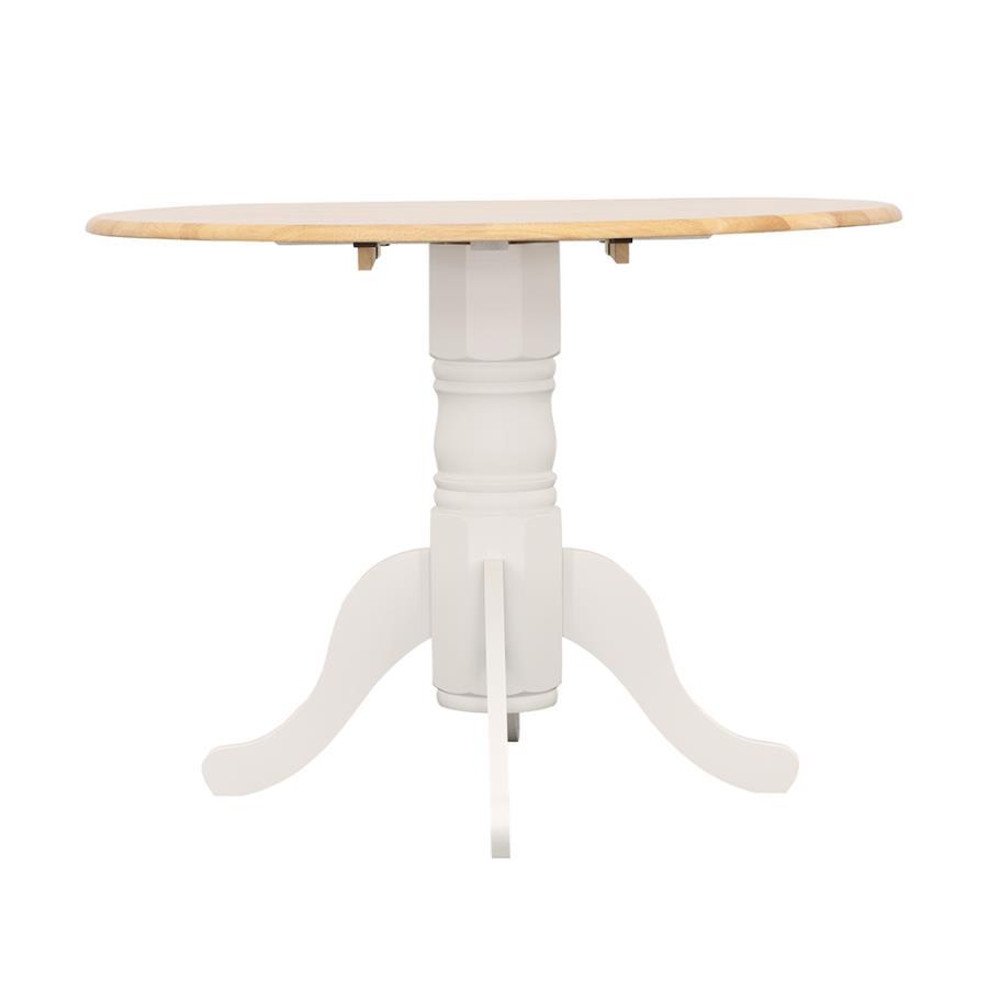 Coaster Fine Furniture Allison - Round Drop Leaf Extension Dining Table - White | Meri Furniture