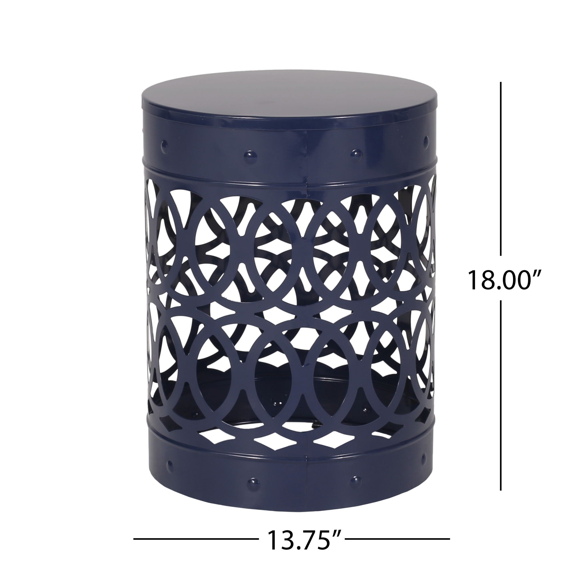 Outdoor Metal Large End Table, Modern Design