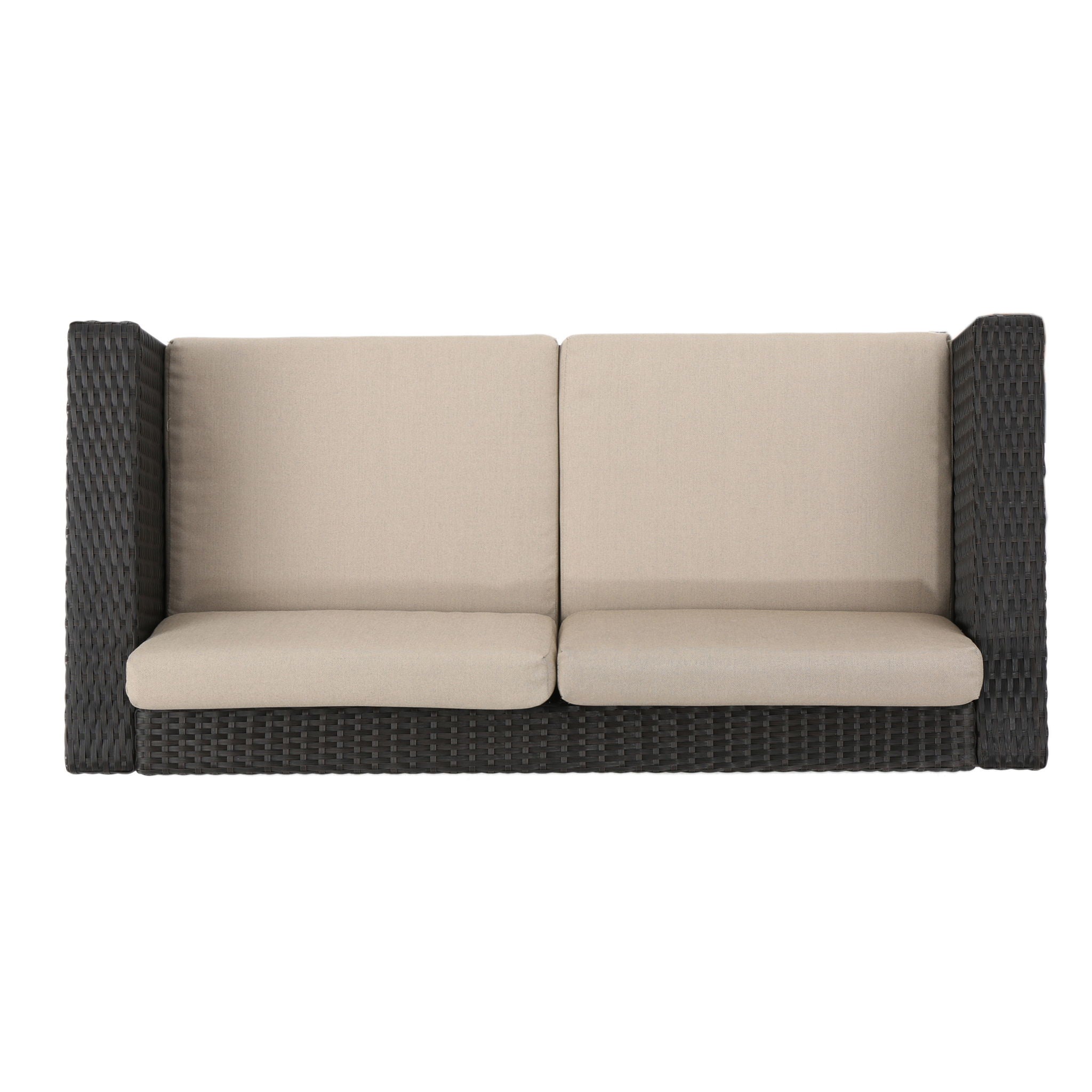 Puerta - Loveseat Outdoor Seating With Water Resistant Cushions - Dark Brown