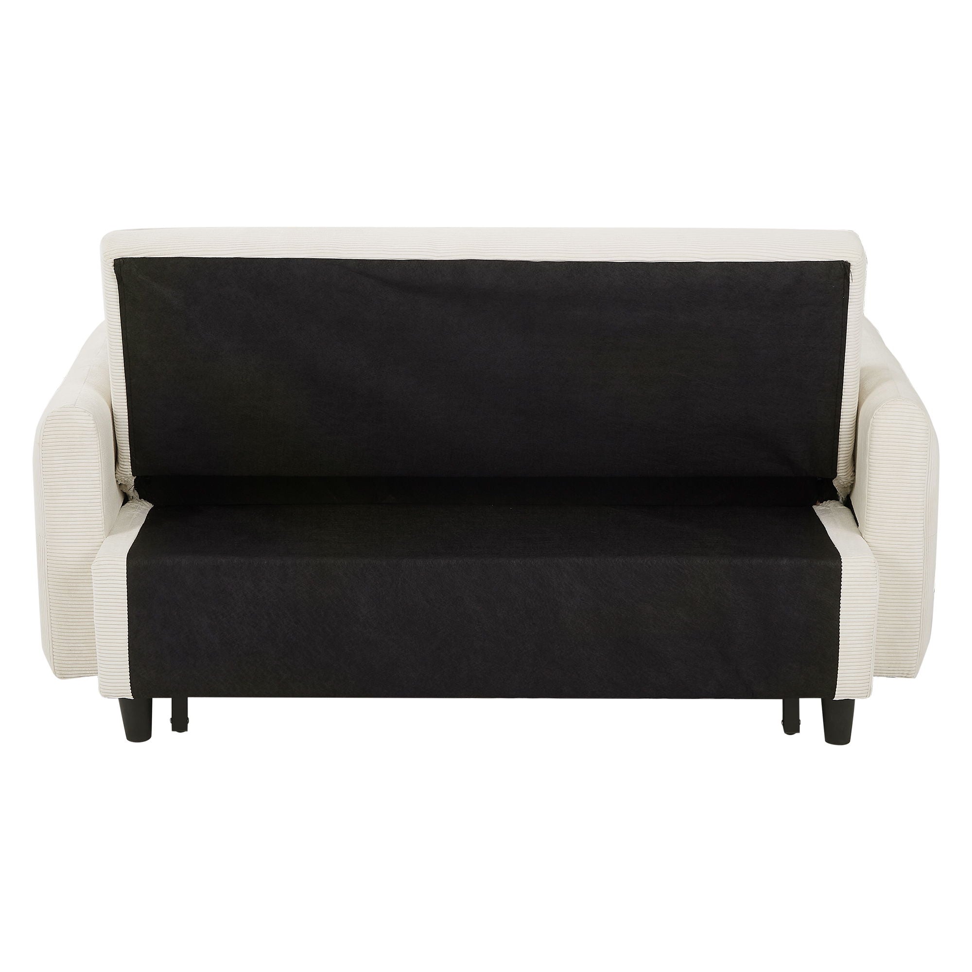 Pull-Out 2 Seat Modern Sleeper Sofa With 2 Throw Pillows And USB Ports