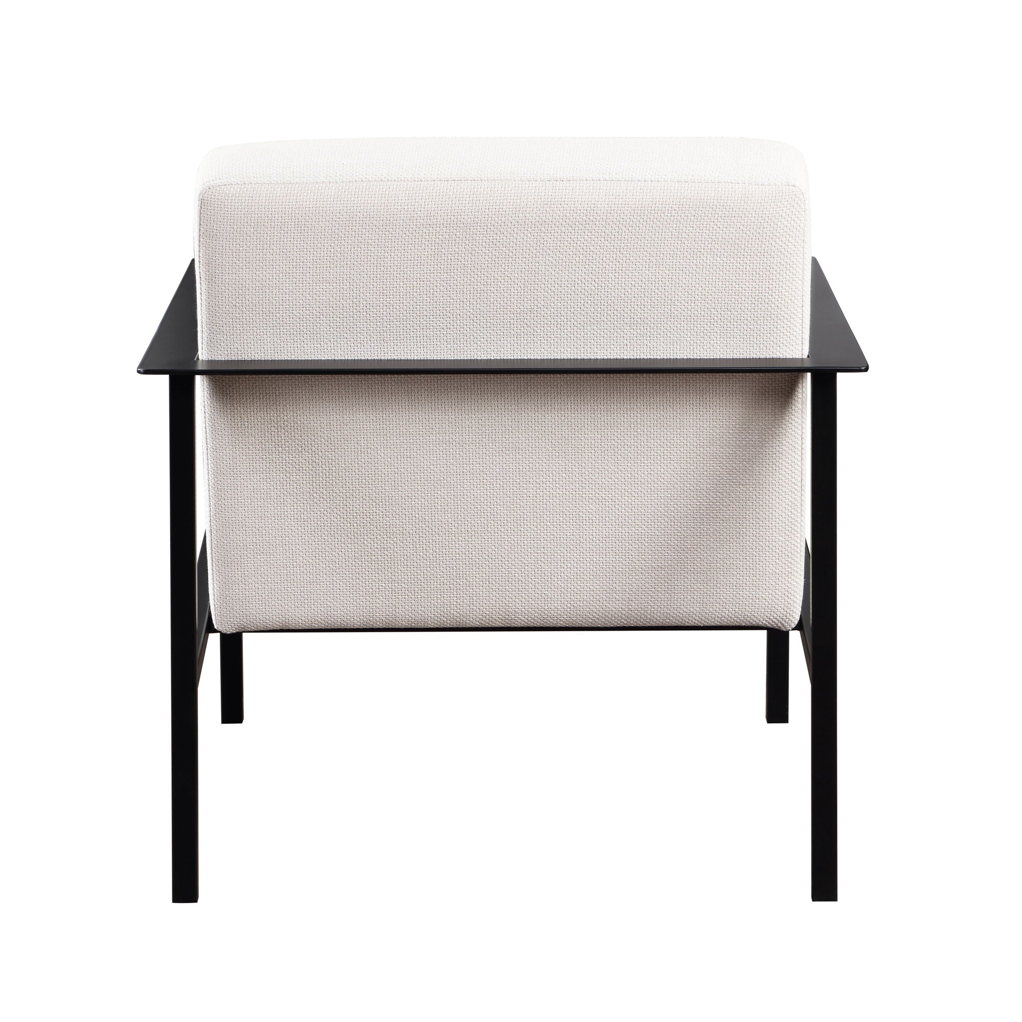 Millie - Modern Stationary Metal Accent Chair With Polyester Upholstery - Off White