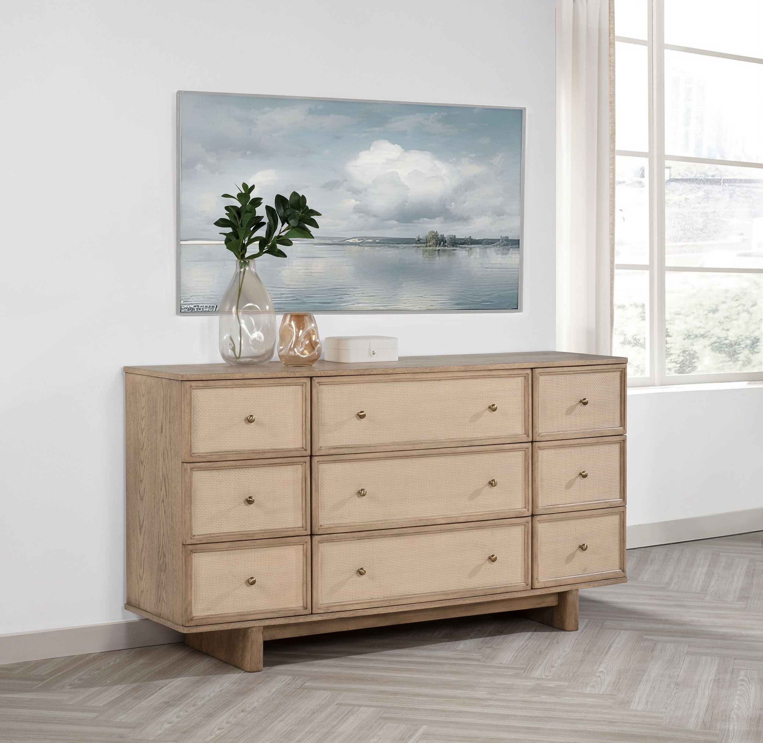 Coaster Fine Furniture Kailani - 9-Drawer Dresser Cabinet - Beige Oak | Meri Furniture