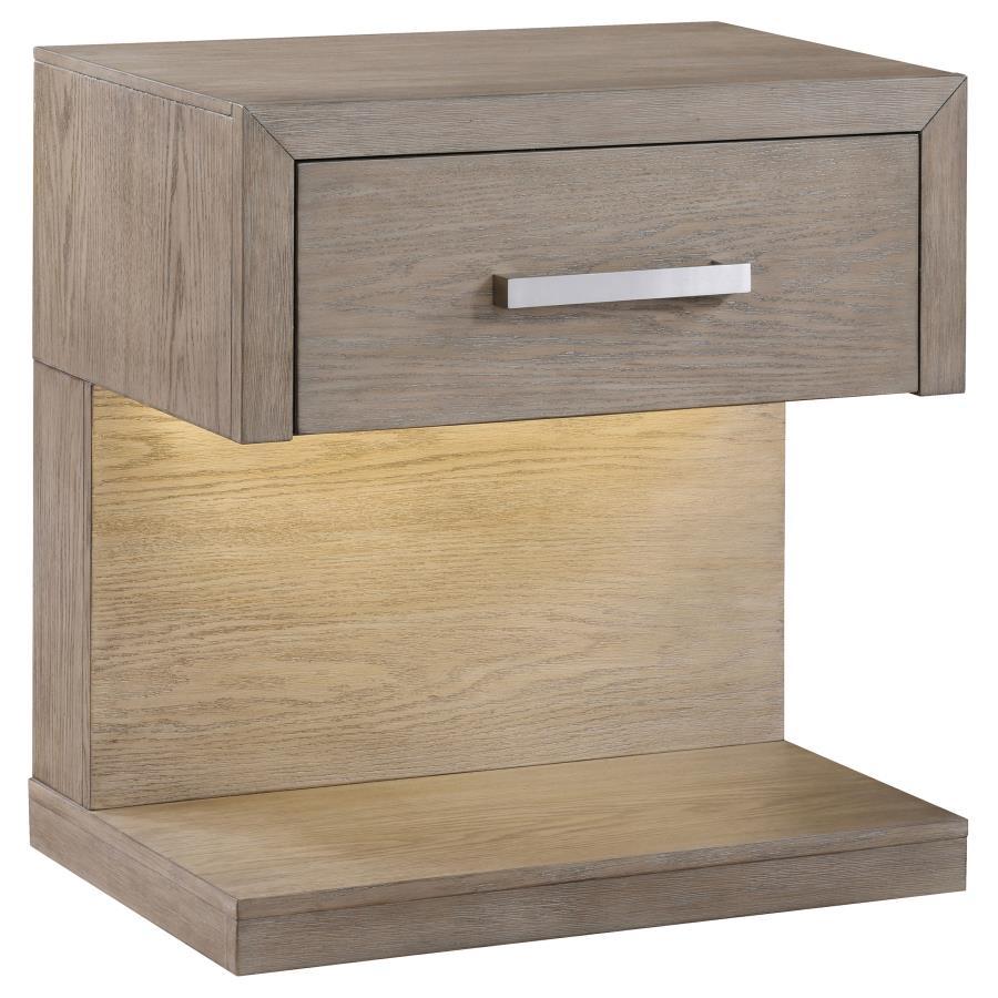 Coaster Fine Furniture Kenora - 1-Drawer Nightstand Bedside Table - Barley Brown | Meri Furniture