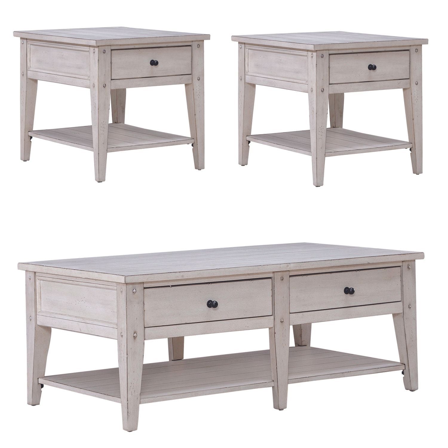 Lake House - 3 Piece Set (1-Cocktail 2-End Tables)