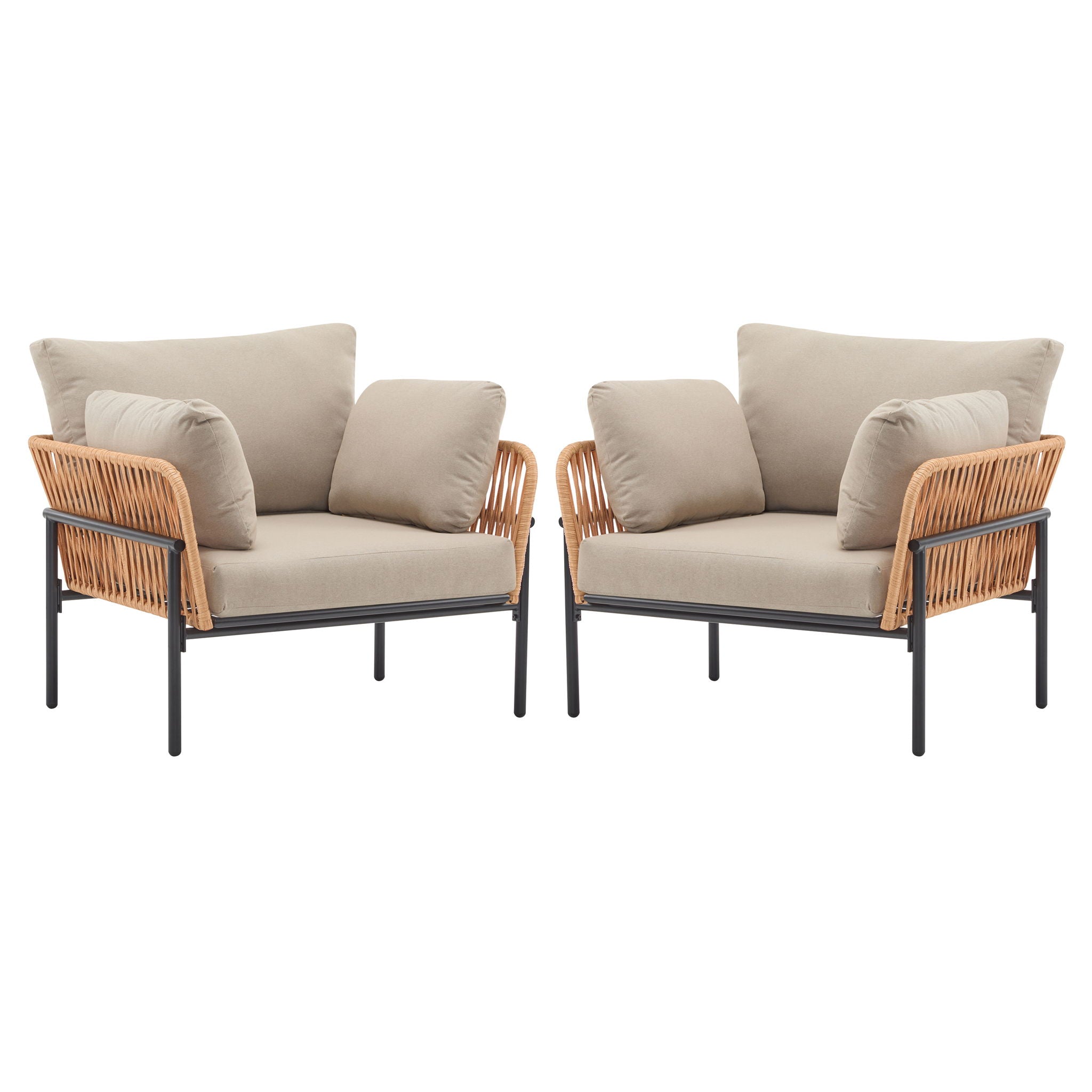 Rope Lounge Chair With Cushions For Modern Spaces