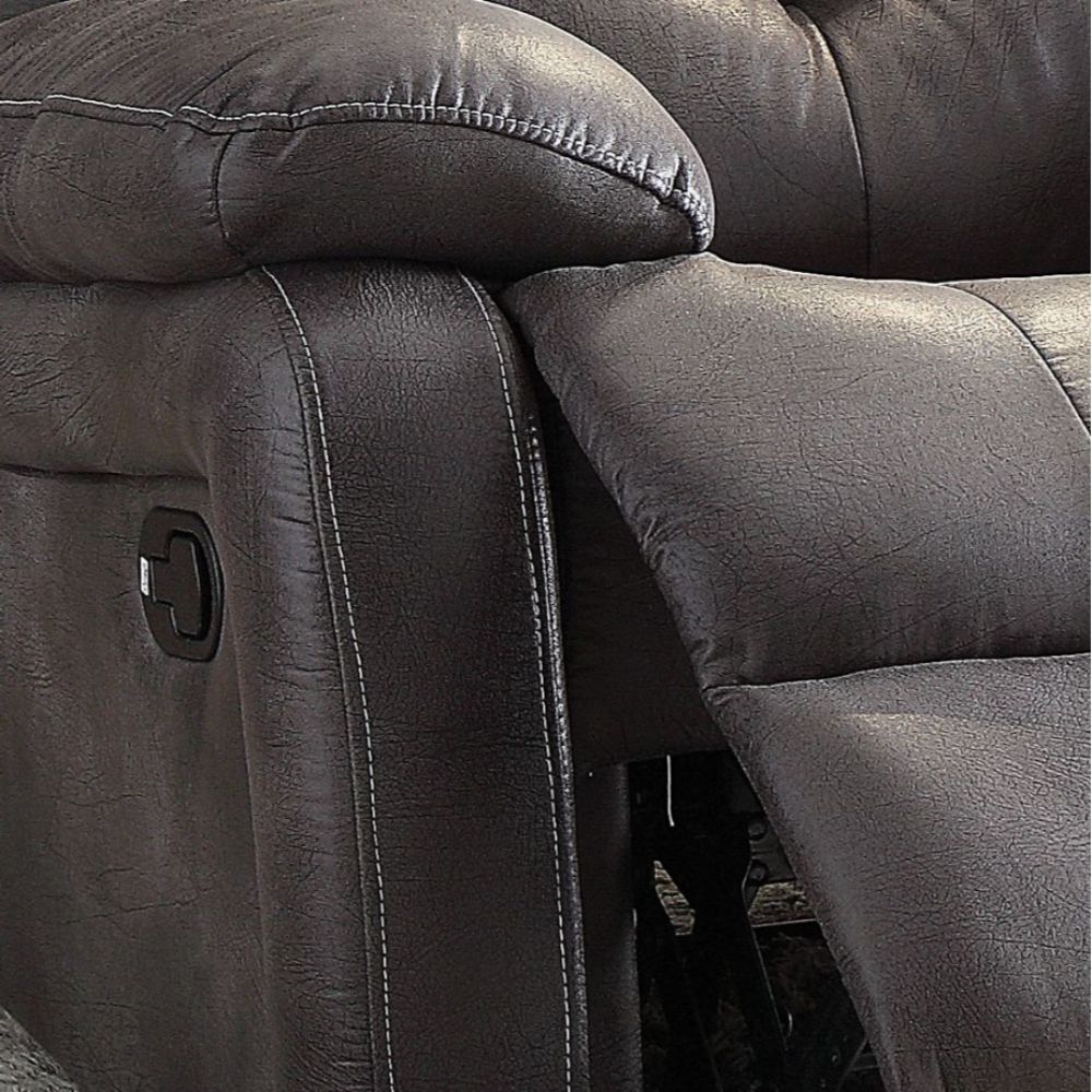 ACME Ashe - Recliner - Gray Polished Microfiber | Meri Furniture