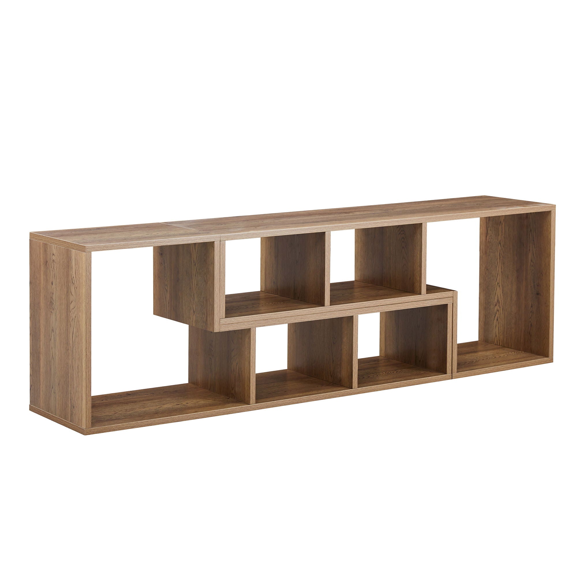 Minimalist Cube TV Stand With Adjustable Open Storage Shelves