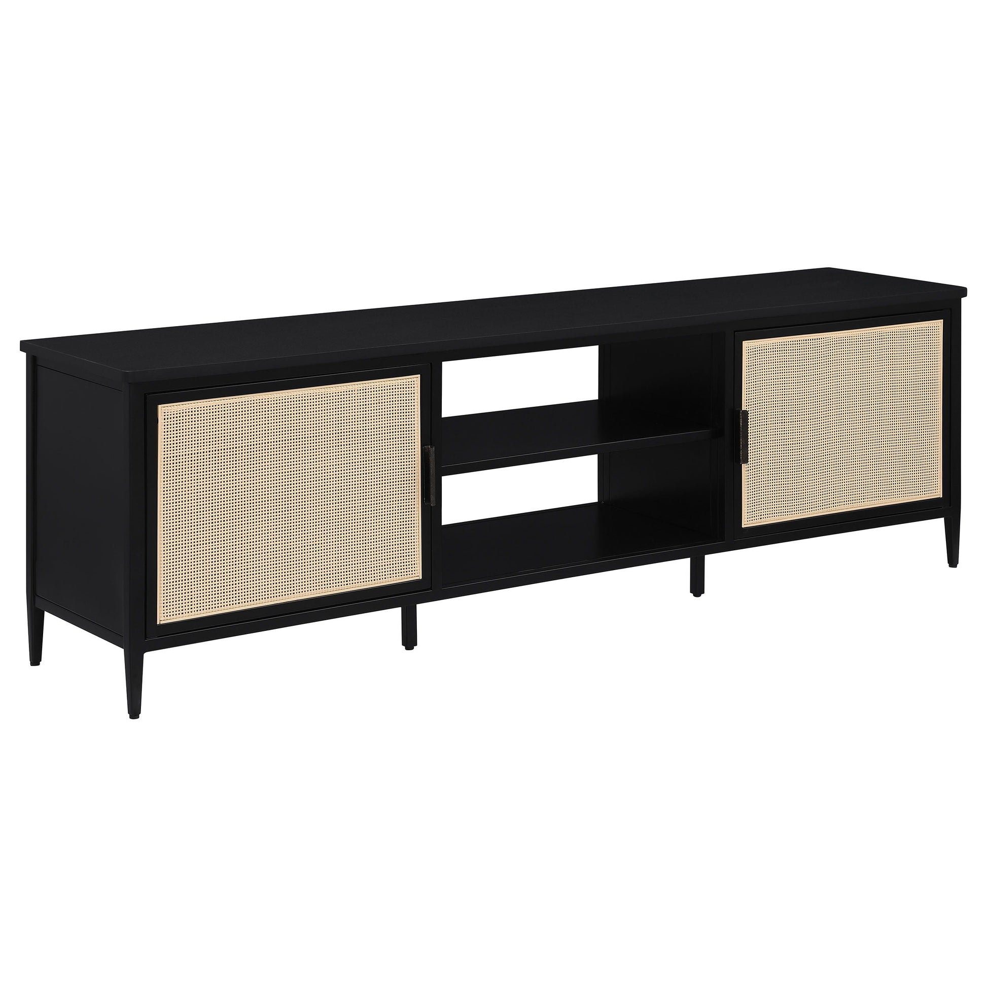 Coaster Fine Furniture Amherst - 2-Door 70" Metal TV Stand Media Console - Black | Meri Furniture