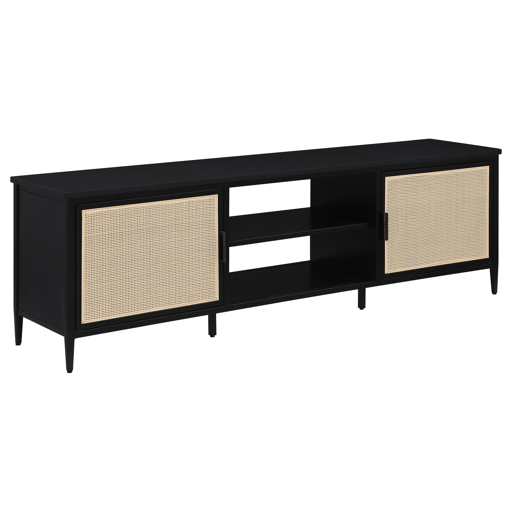 Amherst - 70" 2-Door Metal TV Stand Media Console - Black