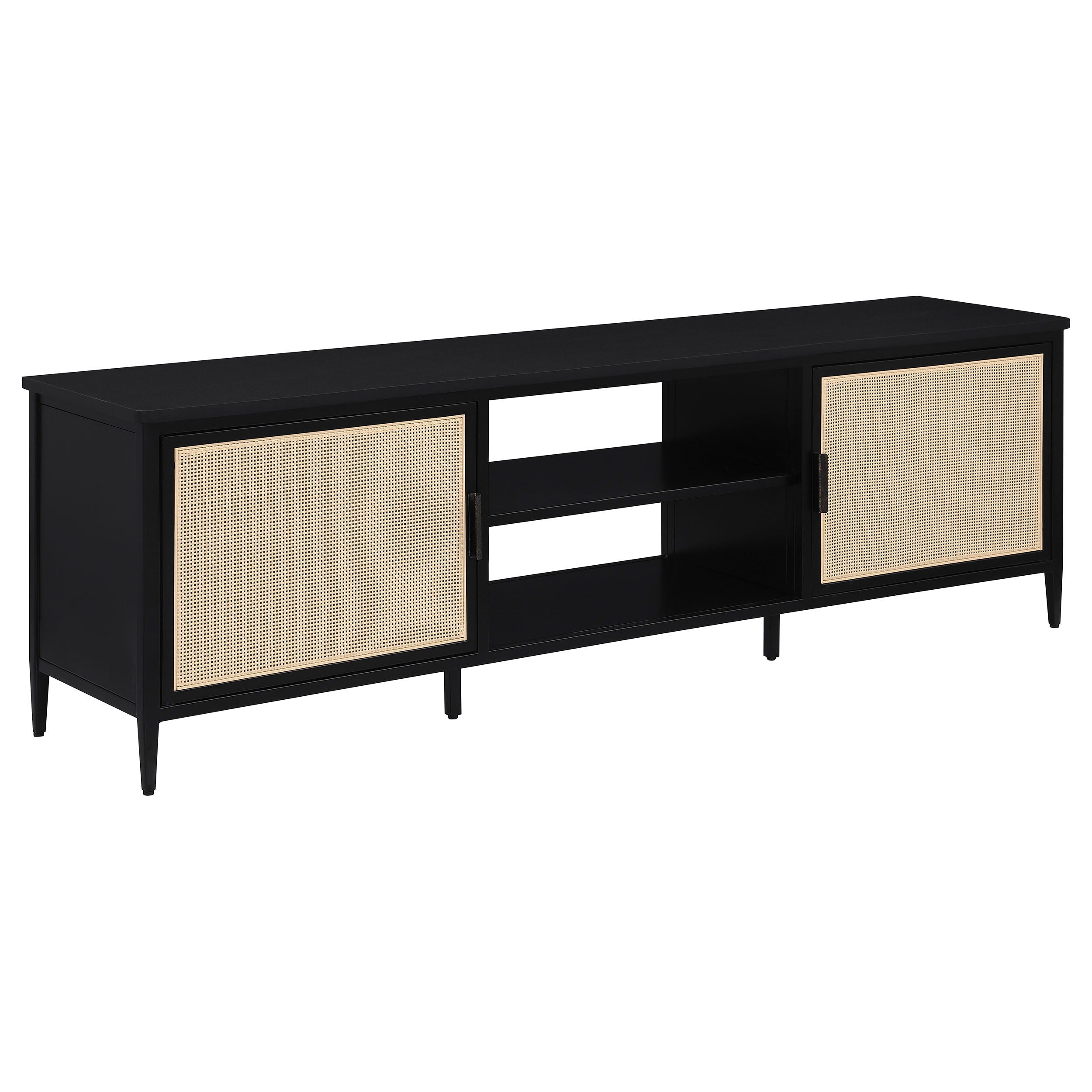 Coaster Fine Furniture Amherst - 2-Door 70" Metal TV Stand Media Console - Black | Meri Furniture