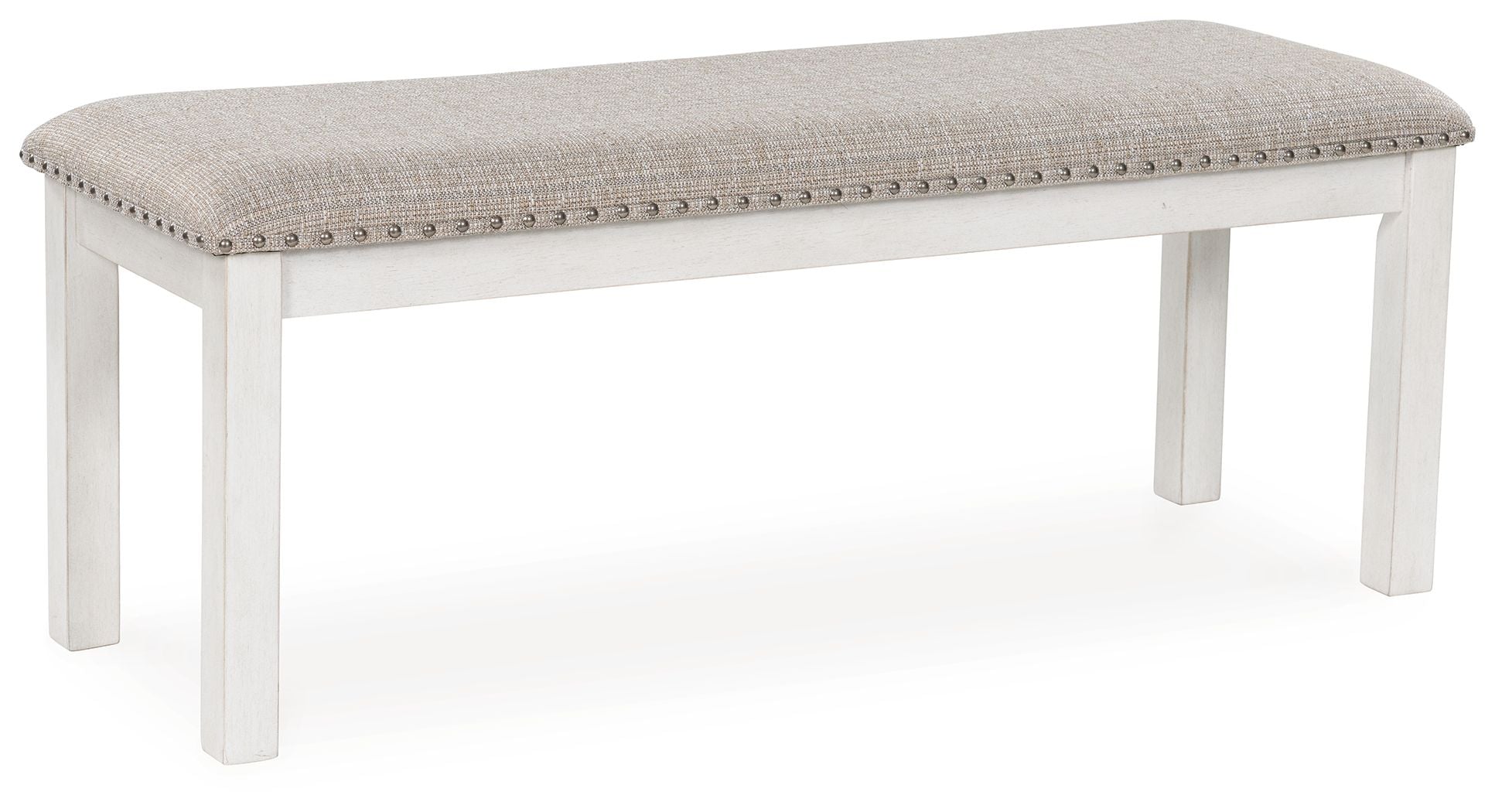 Signature Design by Ashley® Robbinsdale - Antique White - Large Upholstered Dining Room Bench | Meri Furniture