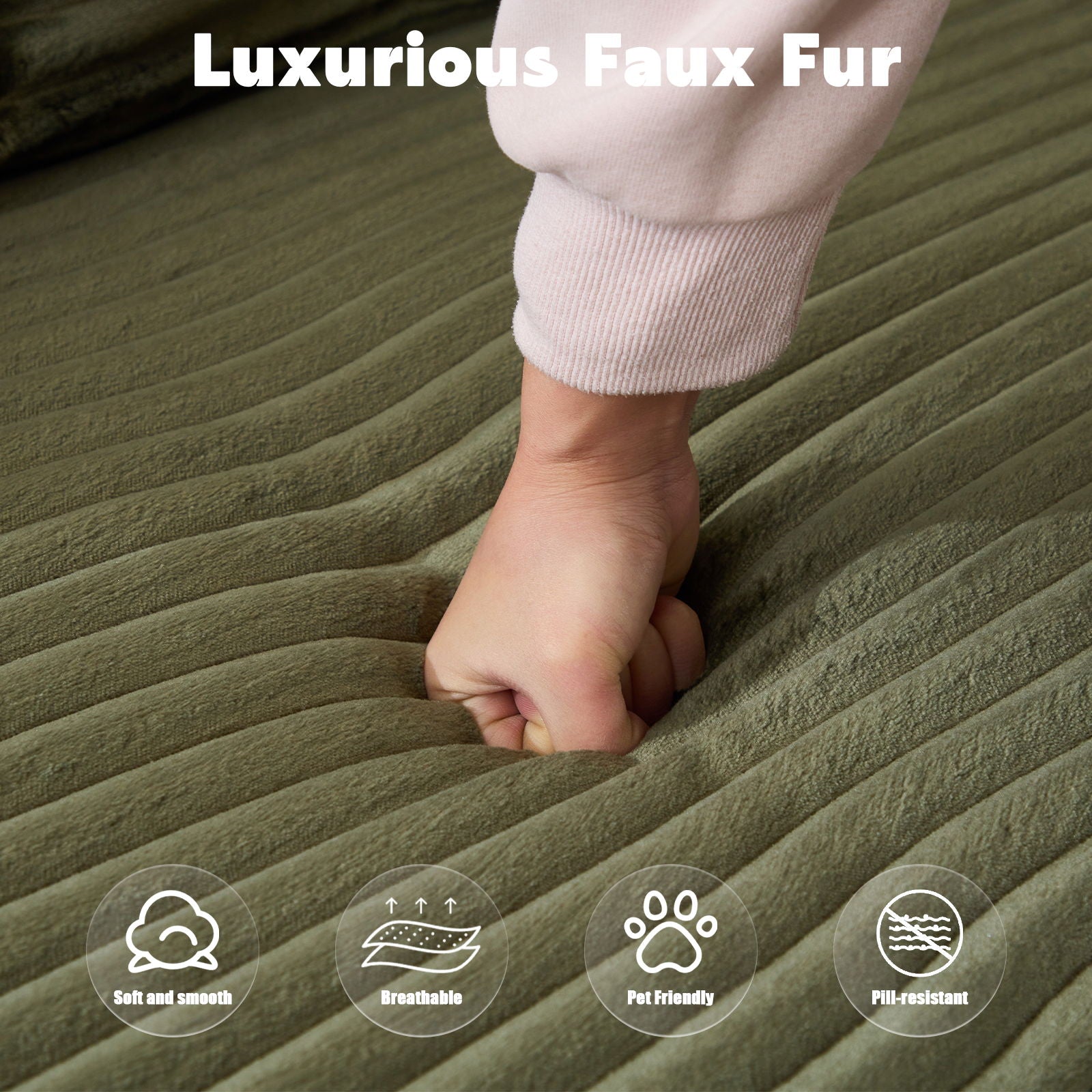 Compression Sectional Couch With Comfy Chaise, Boneless L Shape Sofa With Deep Seat