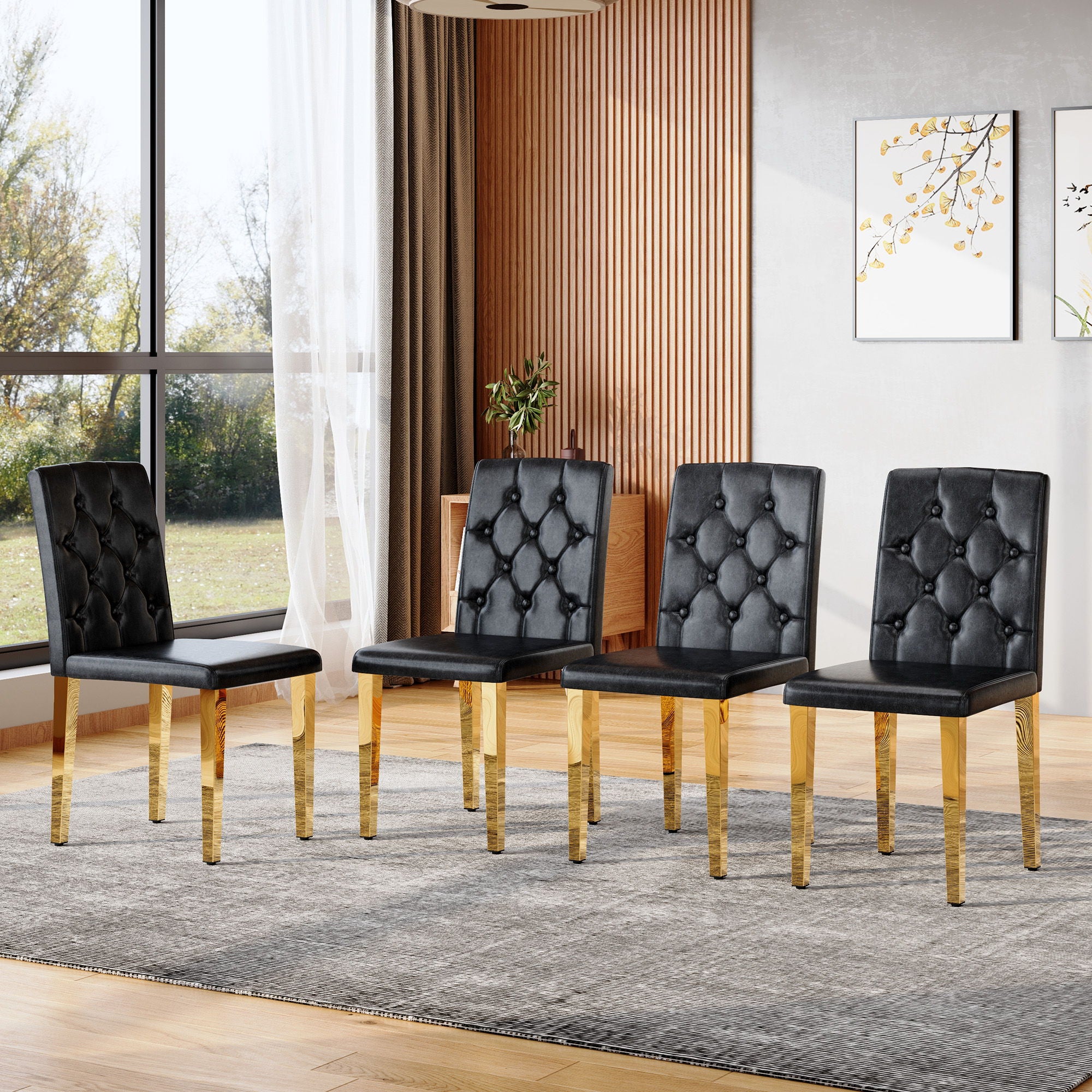Dining Chairs With Ergonomic Buckle Backrest Comfort