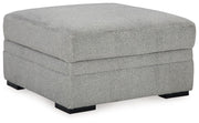 Signature Design by Ashley® Casselbury - Cement - Ottoman With Storage | Meri Furniture