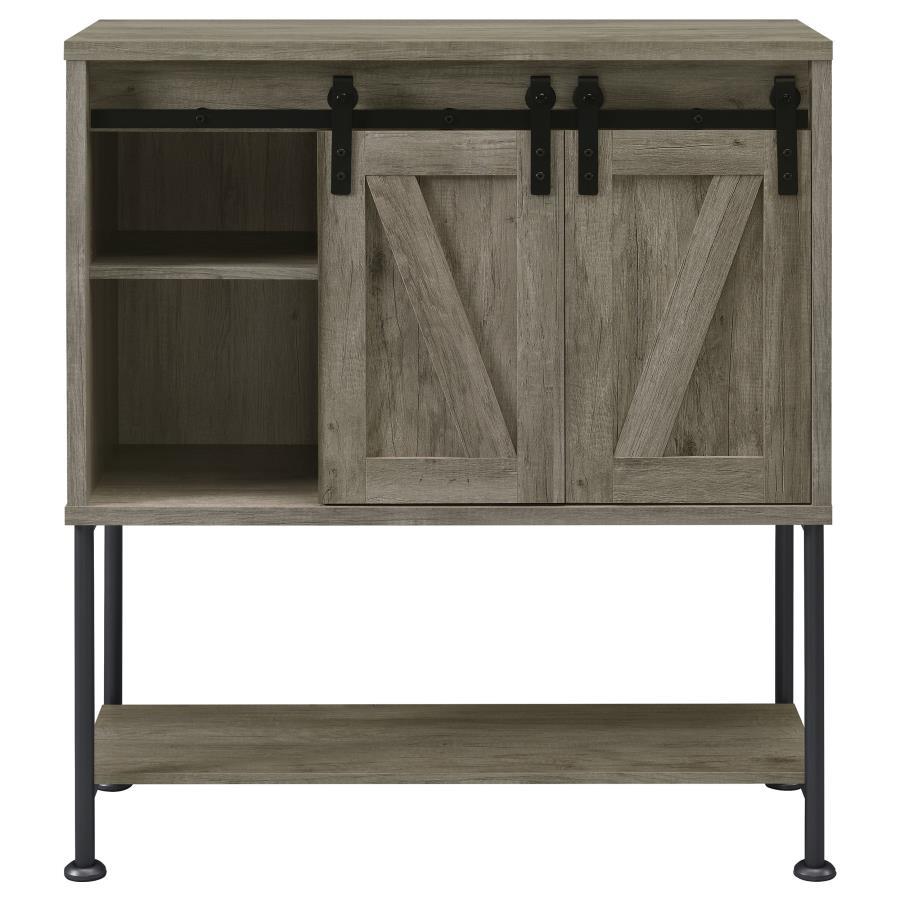 Coaster Fine Furniture Claremont - Sliding Door Home Bar Wine Cabinet - Gray Driftwood | Meri Furniture