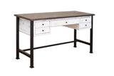 Pueblo White - Desk - Antiqued White / Brown