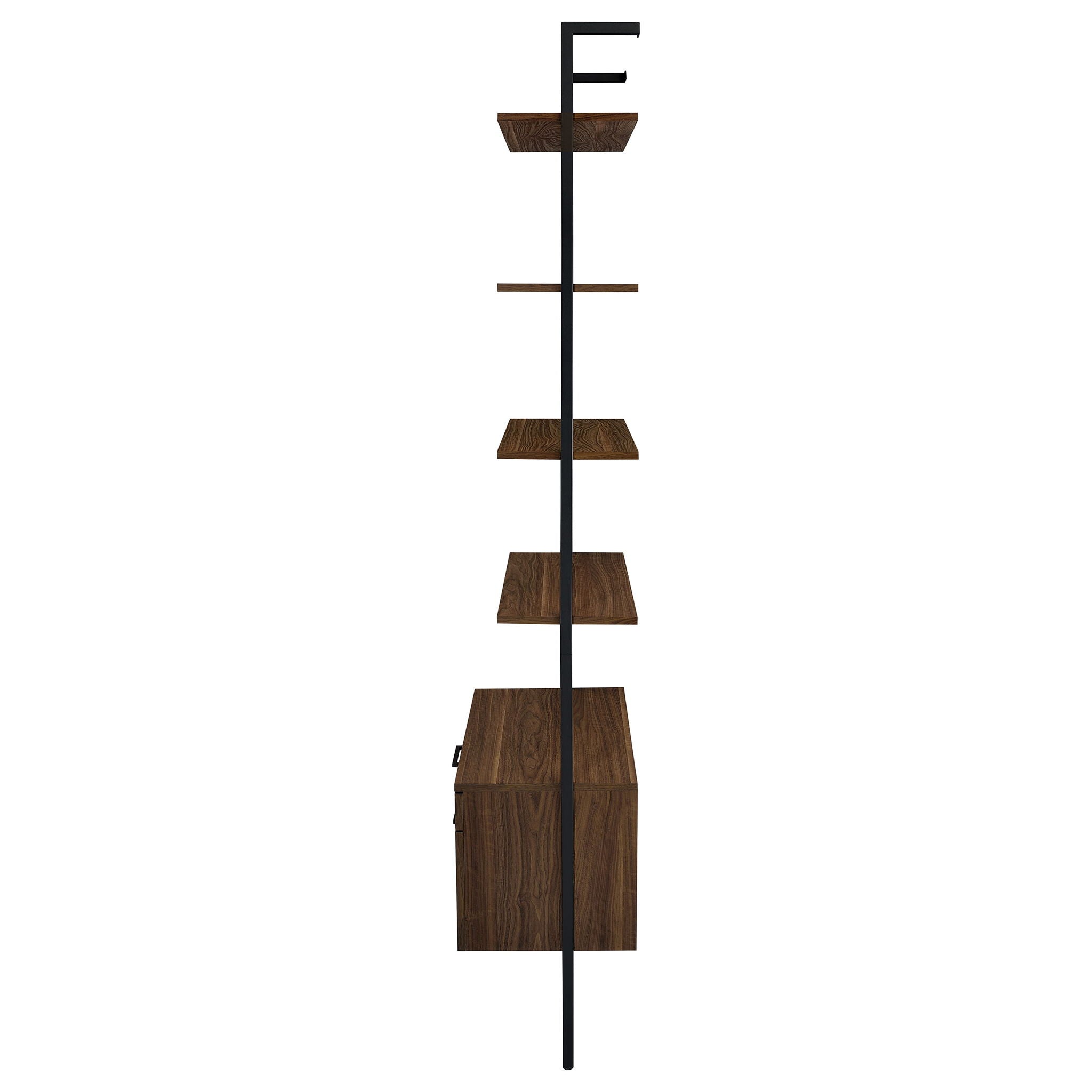 Wendell - 4 Shelf Storage Wall Bookshelf - Walnut