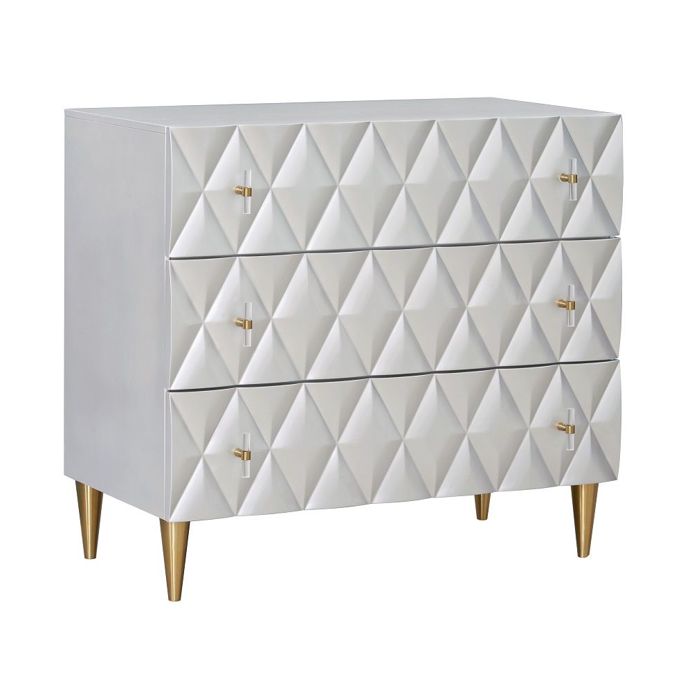 ACME Anson - Console Cabinet - Metallic Silver Champagne | Meri Furniture