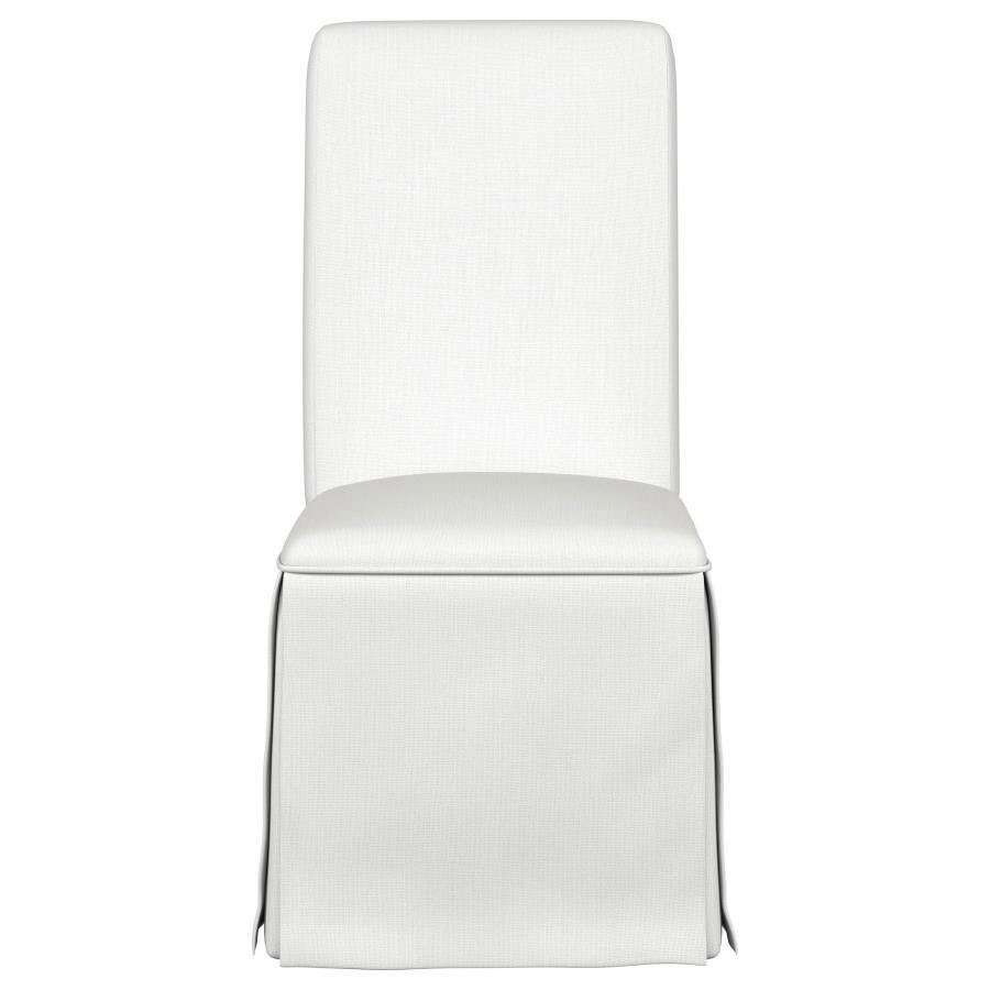 Coaster Fine Furniture Shawna - Upholstered Skirted Dining Chair (Set of 2) - White | Meri Furniture
