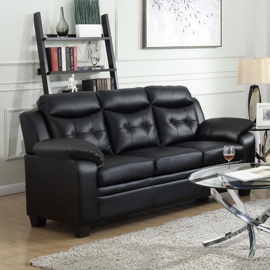 Coaster Fine Furniture Finley - Upholstered Padded Arm Tufted Sofa - Black | Meri Furniture