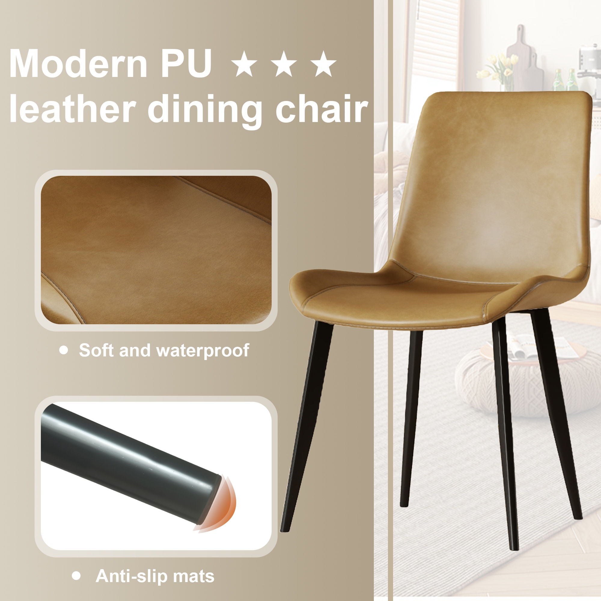 Modern Dining Chair With Carbon Steel Legs