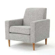 Nebulize - Upholstered Fabric Club Chair With Button Tufted And Square Off Arm And Back