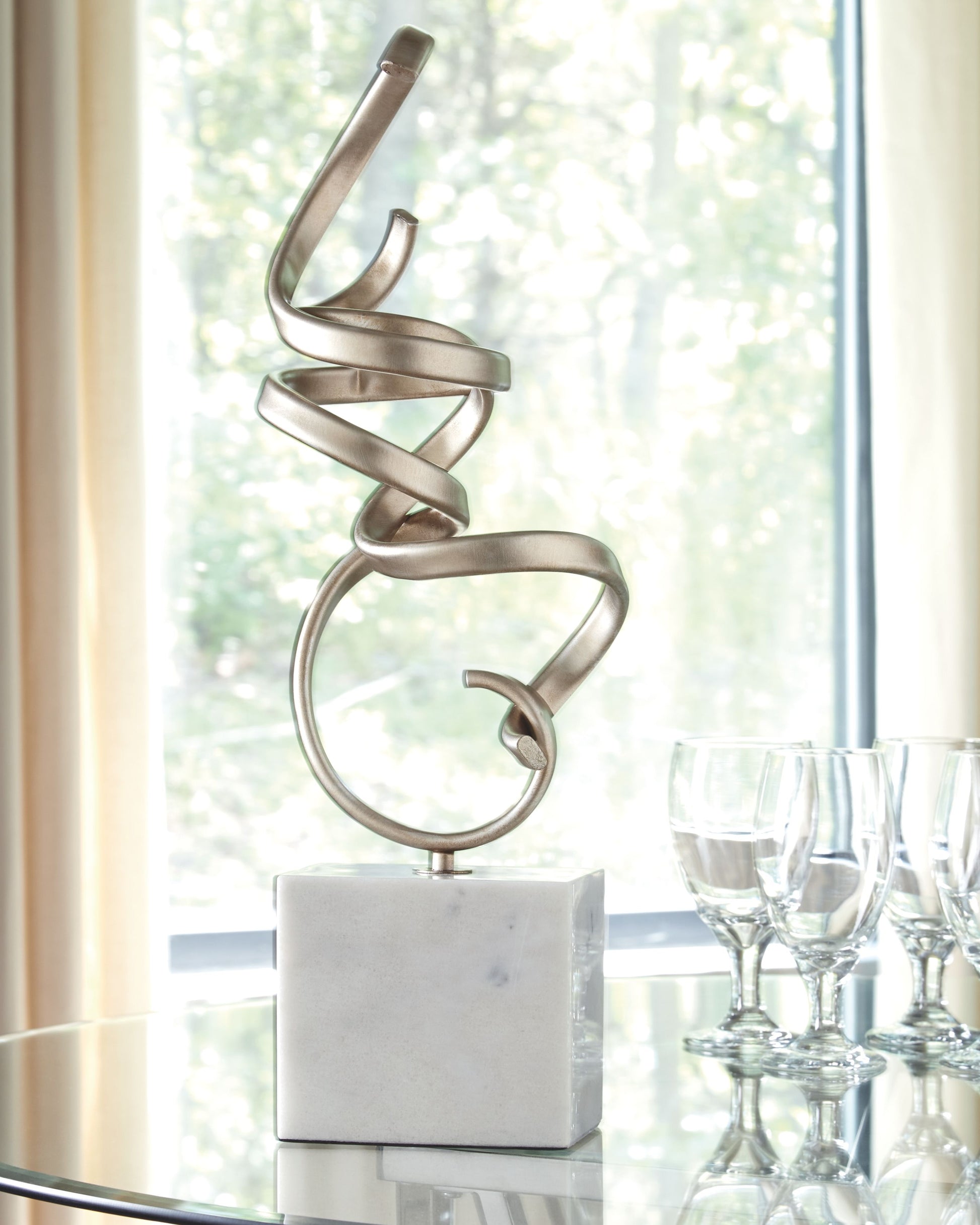 Ashley Furniture Pallaton - Champagne / White - Sculpture | Meri Furniture