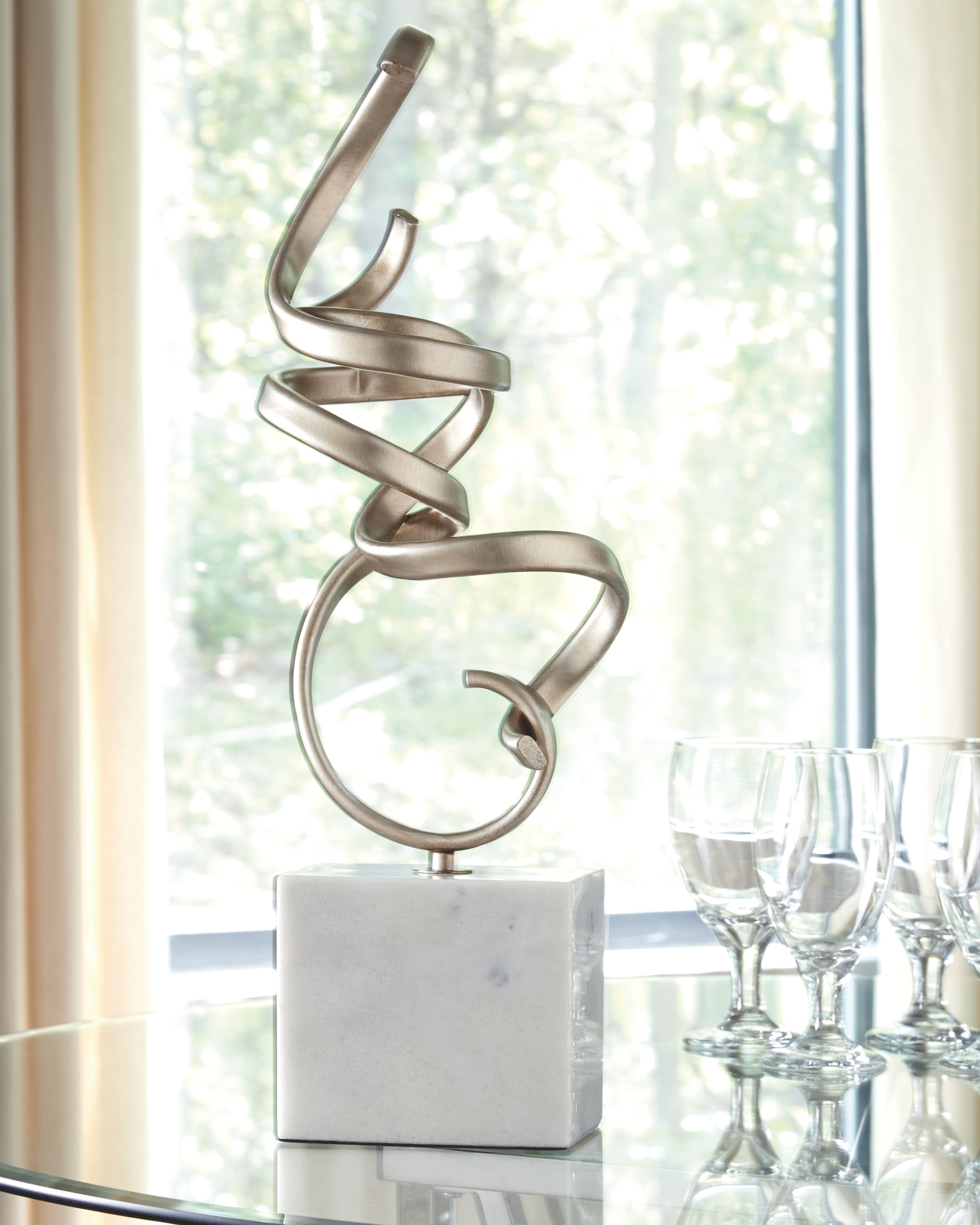 Ashley Furniture Pallaton - Champagne / White - Sculpture | Meri Furniture