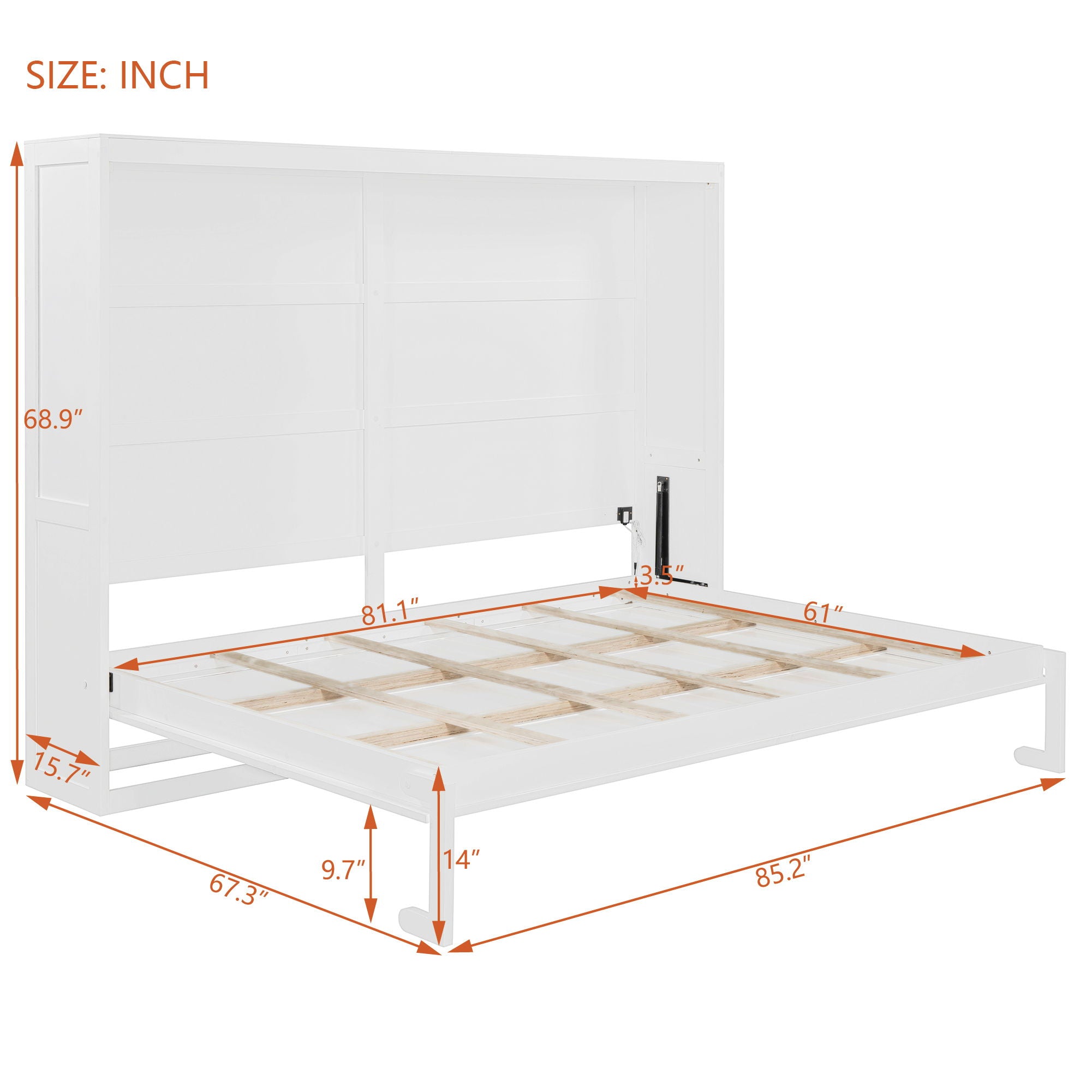 Murphy Wall Bed Modern Design With LED Lights