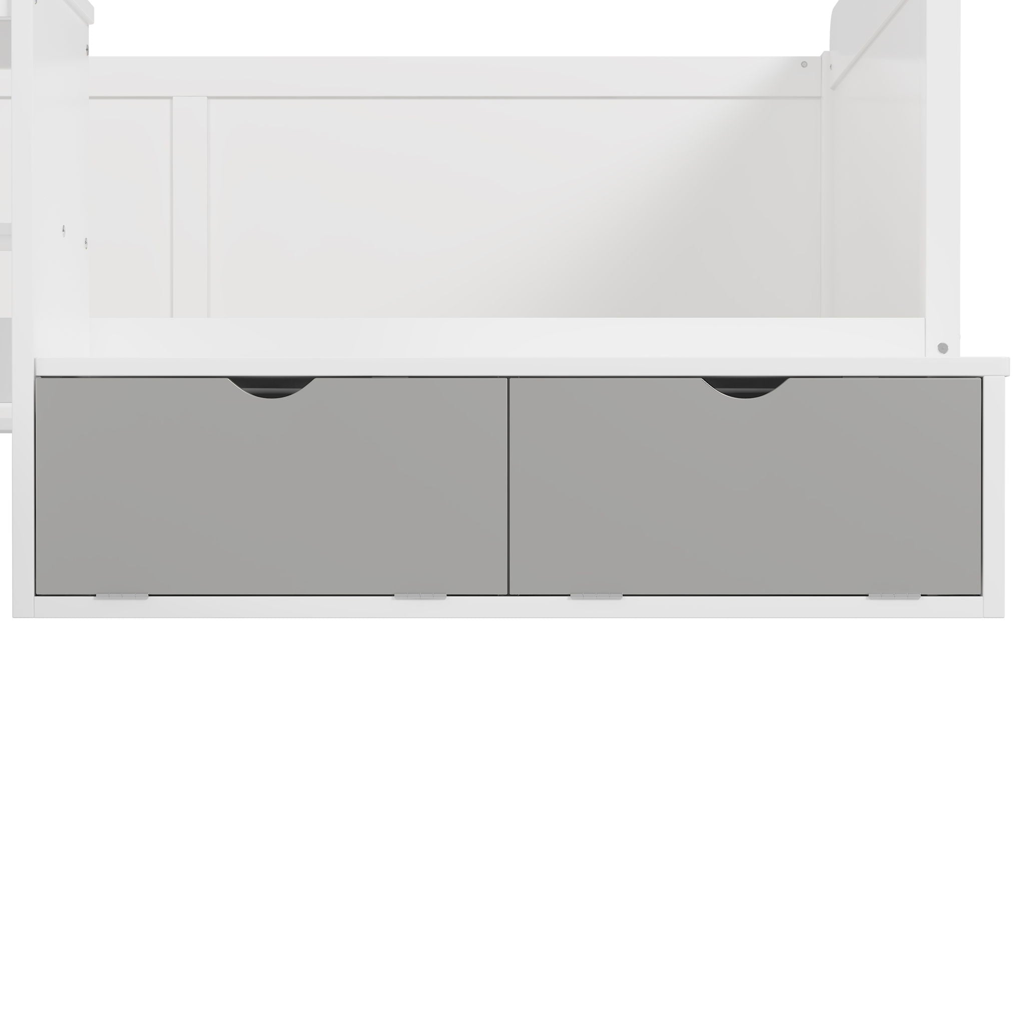 Daybed With Storage Shelves And Lockers, Multi Functional Bed With Study Desk And Matching Stool