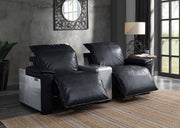 ACME Misezon - Recliner - Black Top Grain Leather & Aluminum | Meri Furniture