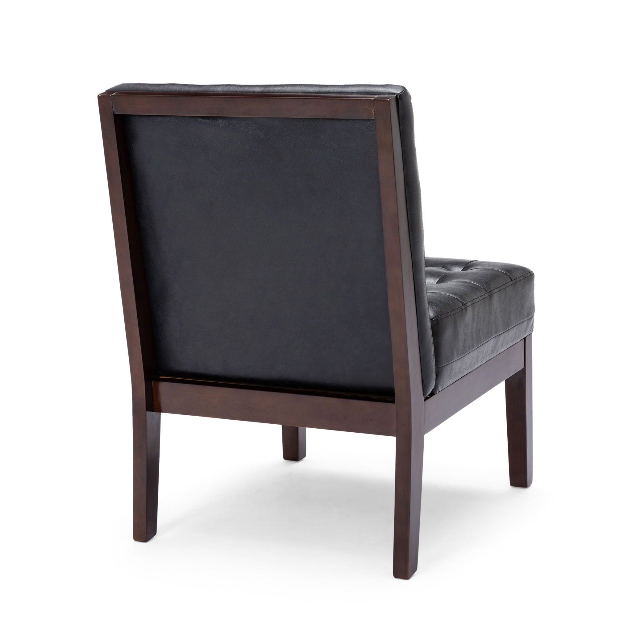 Contemporary Accent Chair With Tufted Waffle Stitch - Black