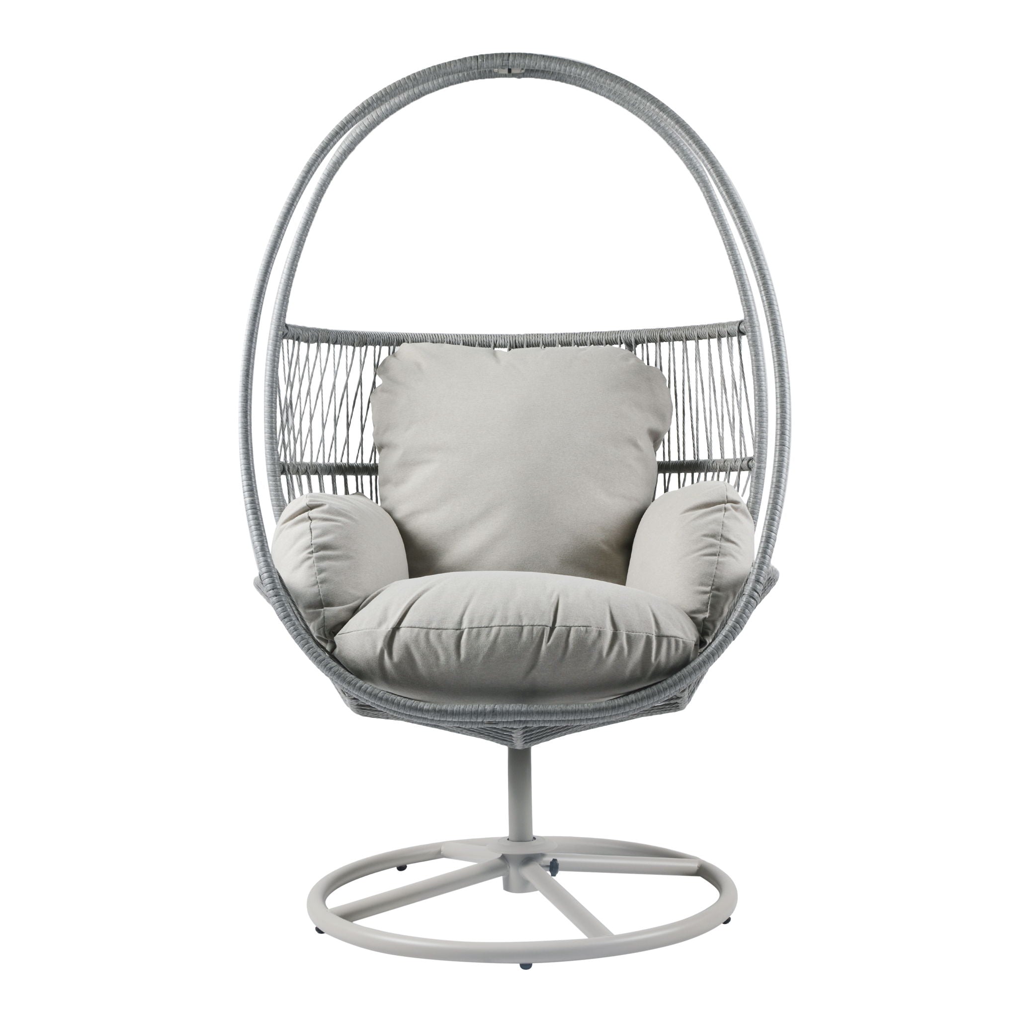 Reno - Outdoor Wicker Swivel Lounge Chair - Light Gray