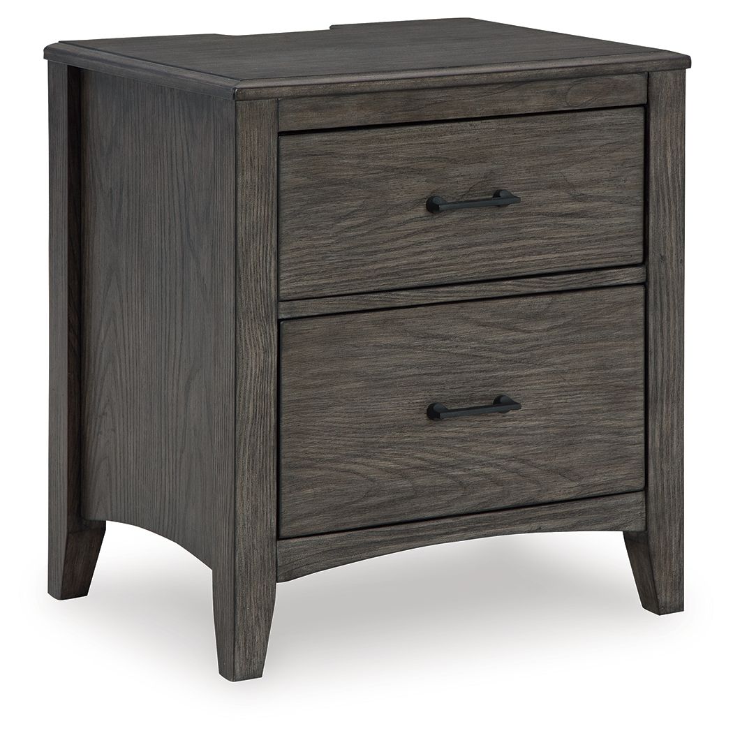 Signature Design by Ashley® Montillan - Grayish Brown - Two Drawer Night Stand | Meri Furniture