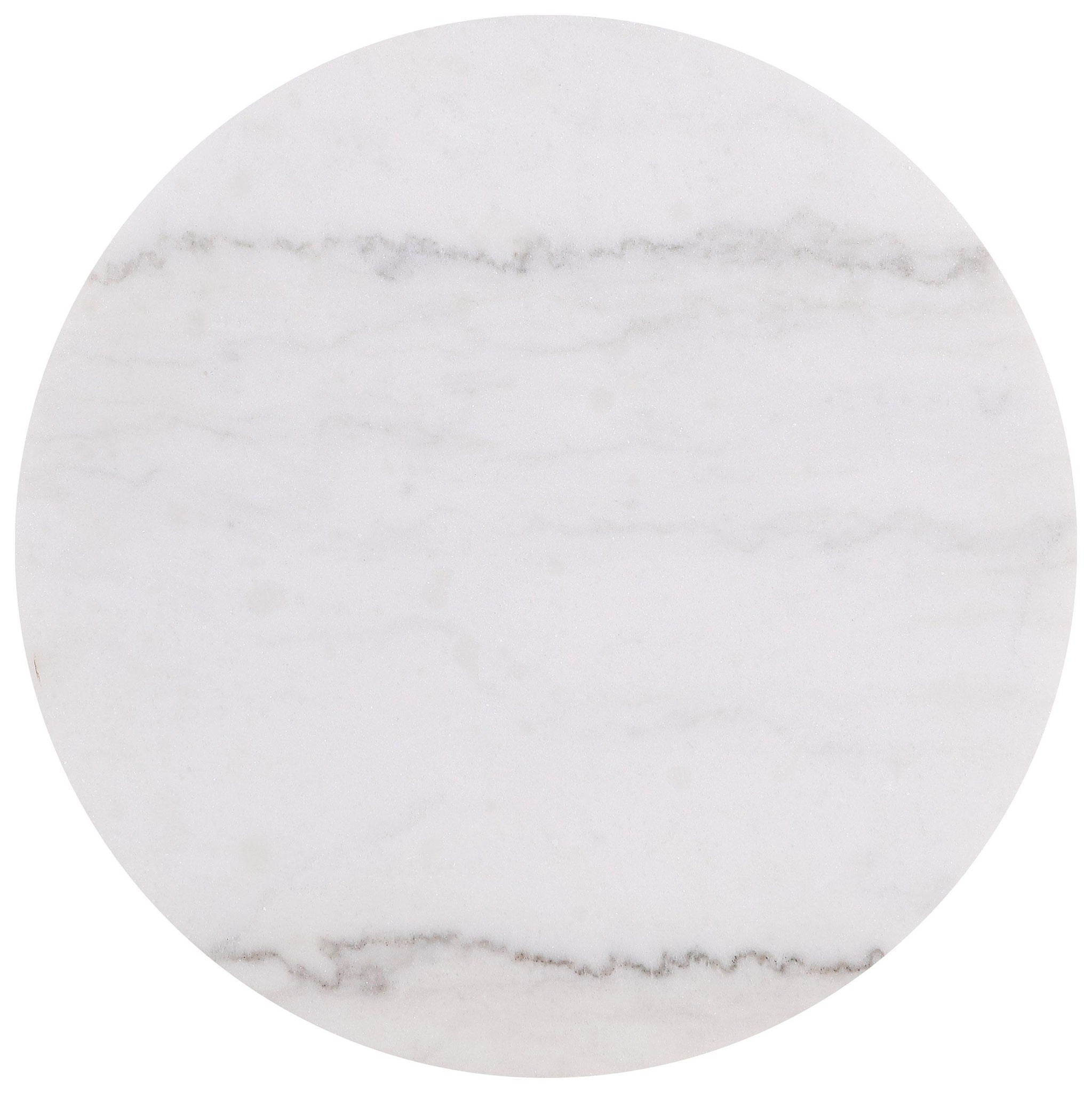 Jason 2-piece Round White Marble Coffee Table Set Greige