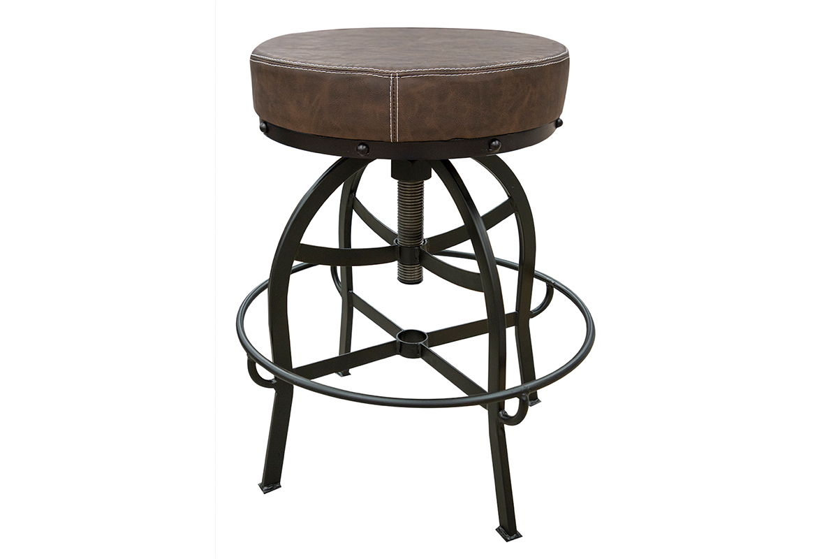 International Furniture Direct Seating - Adjustable Swivel Stool - Brown | Meri Furniture