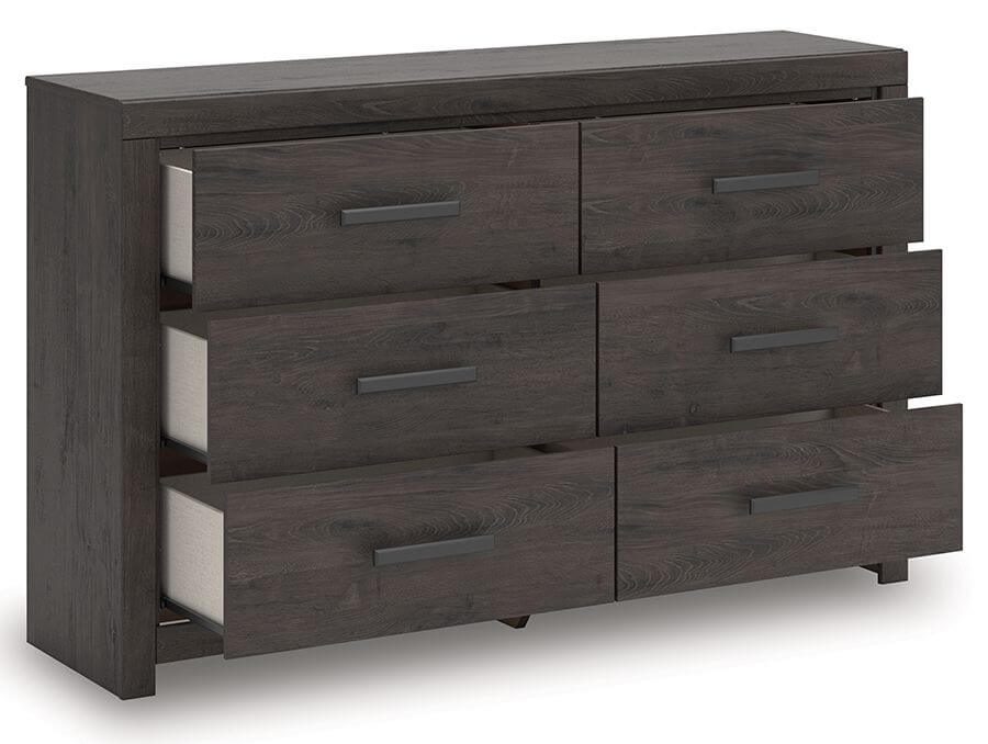 Prendonea - Six Drawer Dresser - Charcoal