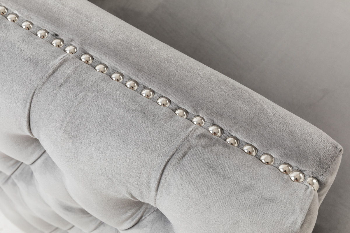 Bayberry 53"W Gray Velvet Loveseat with 2 Pillows