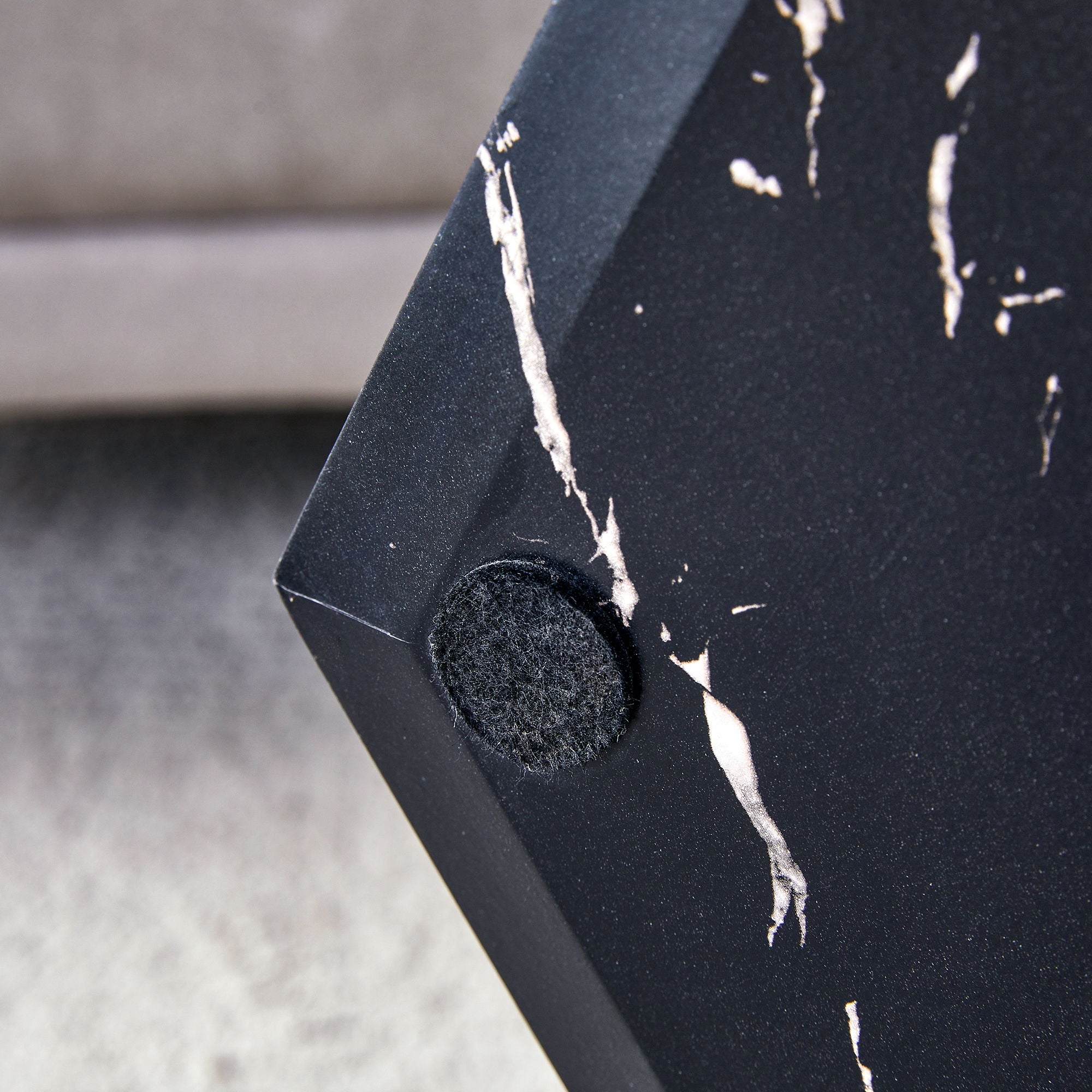 Hexagonal Coffee Table With Characteristic Pattern Stickers And Multi-Hole Design For Extra Storage