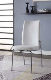 Osias - Side Chair Set of 2) - White Synthetic Leather & Chrome