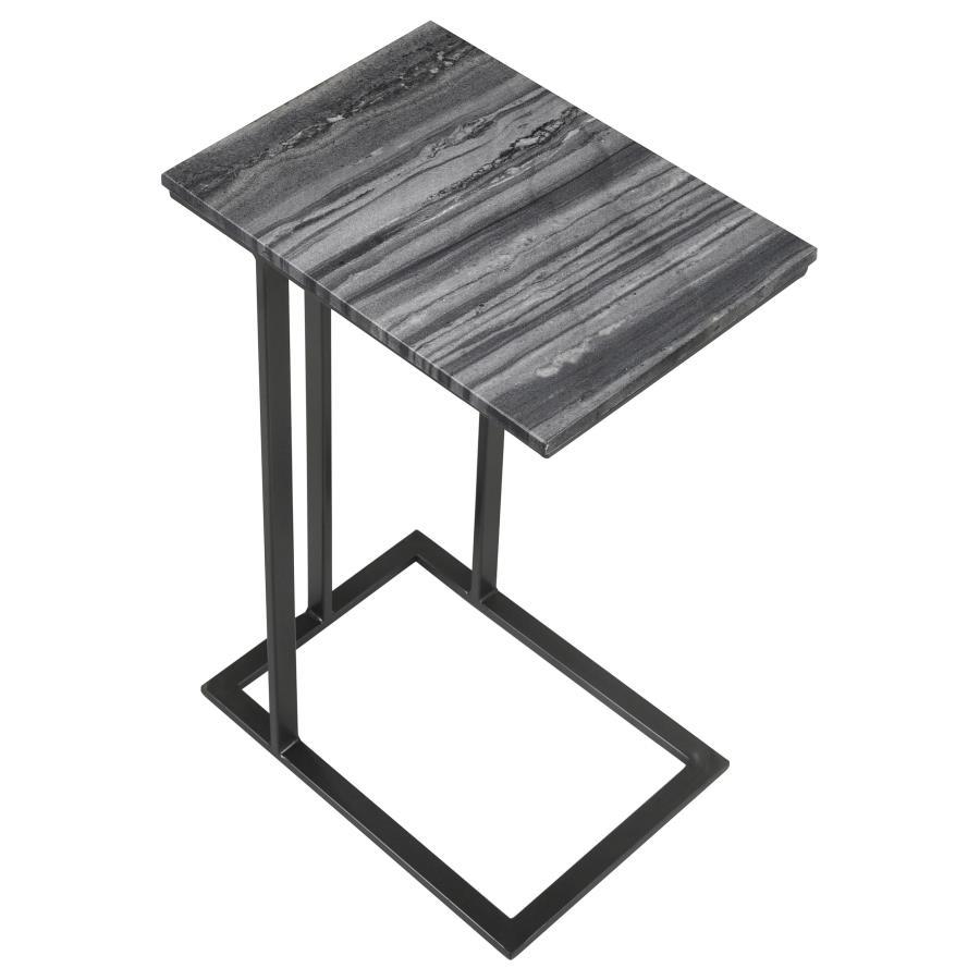 Coaster Fine Furniture Vicente - Marble Top C-Shaped Sofa Side Table | Meri Furniture